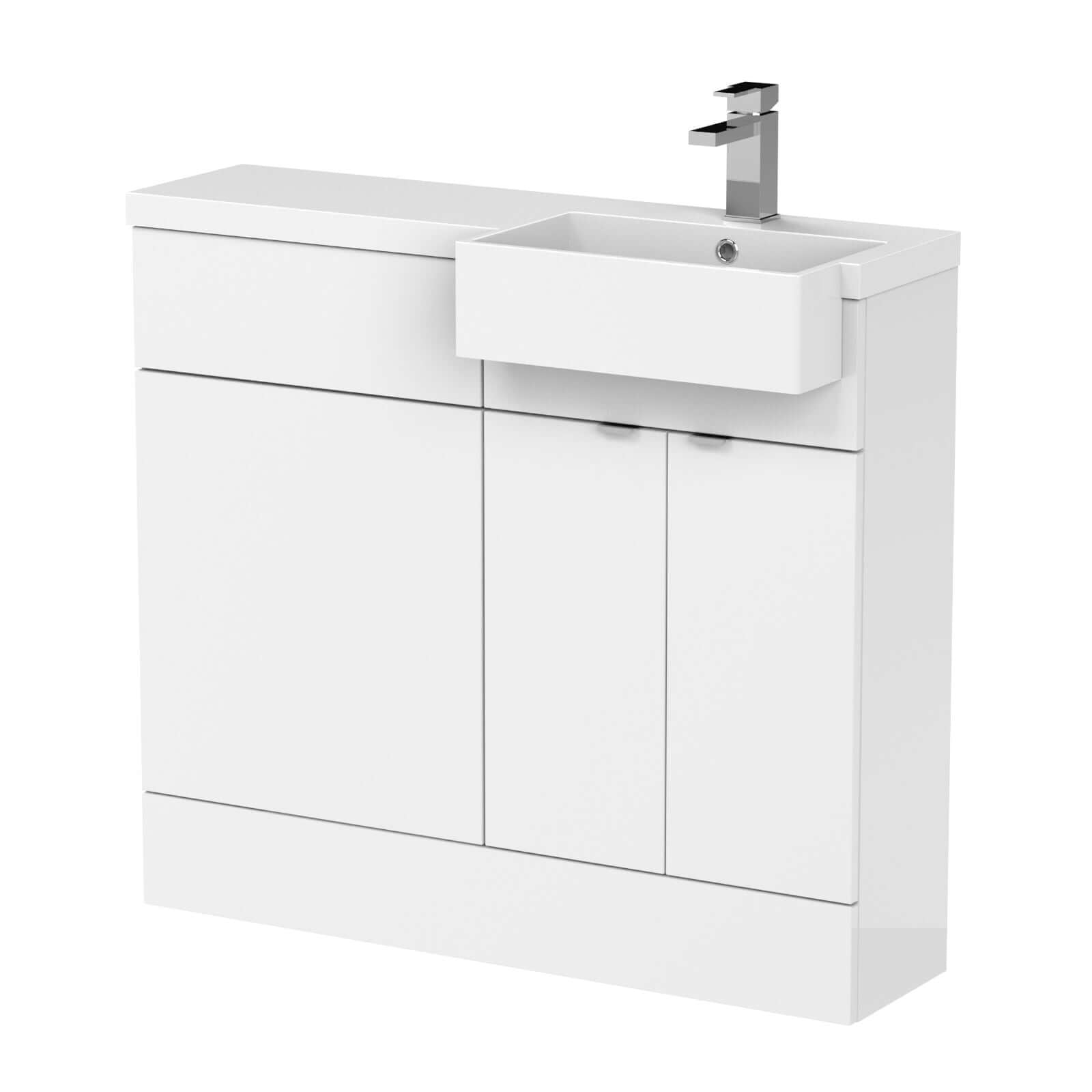 Hudson Reed Fusion Vanity & WC Combination Unit with Semi Recessed Basin