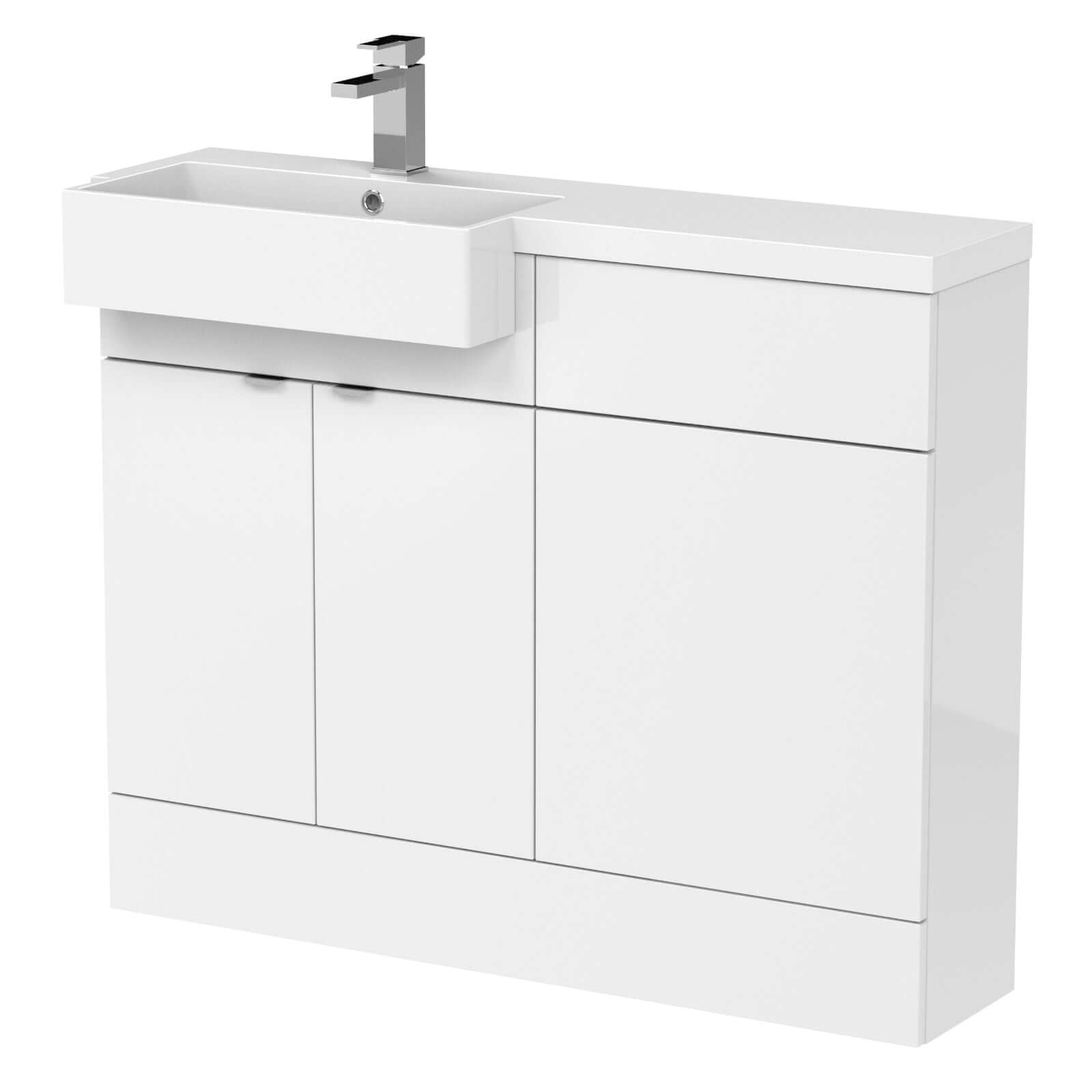 Hudson Reed Fusion Vanity & WC Combination Unit with Semi Recessed Basin