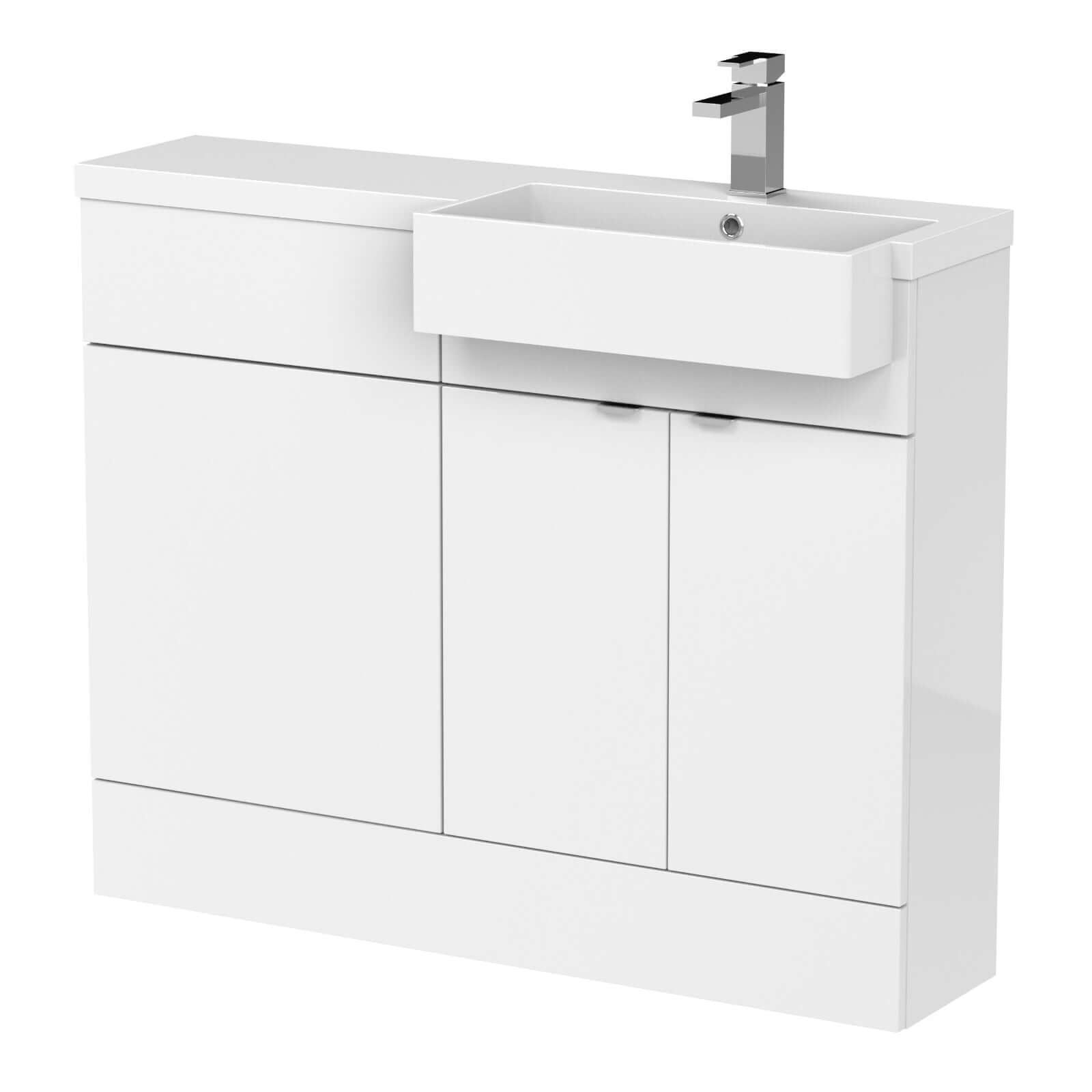 Hudson Reed Fusion Vanity & WC Combination Unit with Semi Recessed Basin