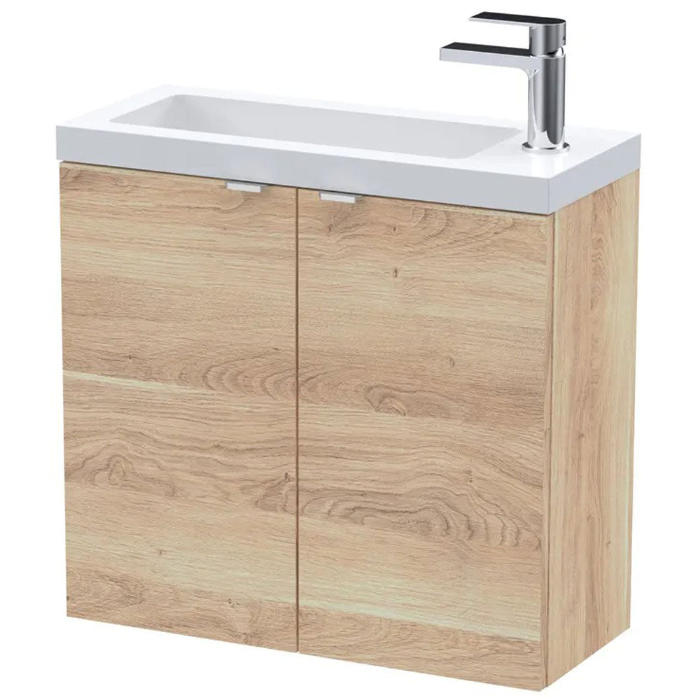 Hudson Reed Fusion 600mm Wall Hung Vanity Unit & Basin with Wall Cabinet Options