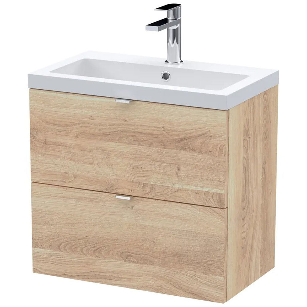 Hudson Reed Fusion 600mm Wall Hung Vanity Unit & Basin with Cabinet