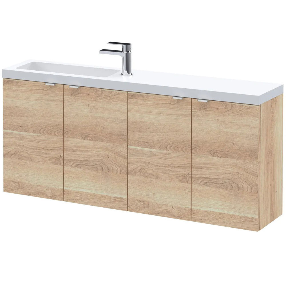 Hudson Reed Fusion 1200mm Wall Hung Vanity Unit & Basin with Wall Cabinet Option