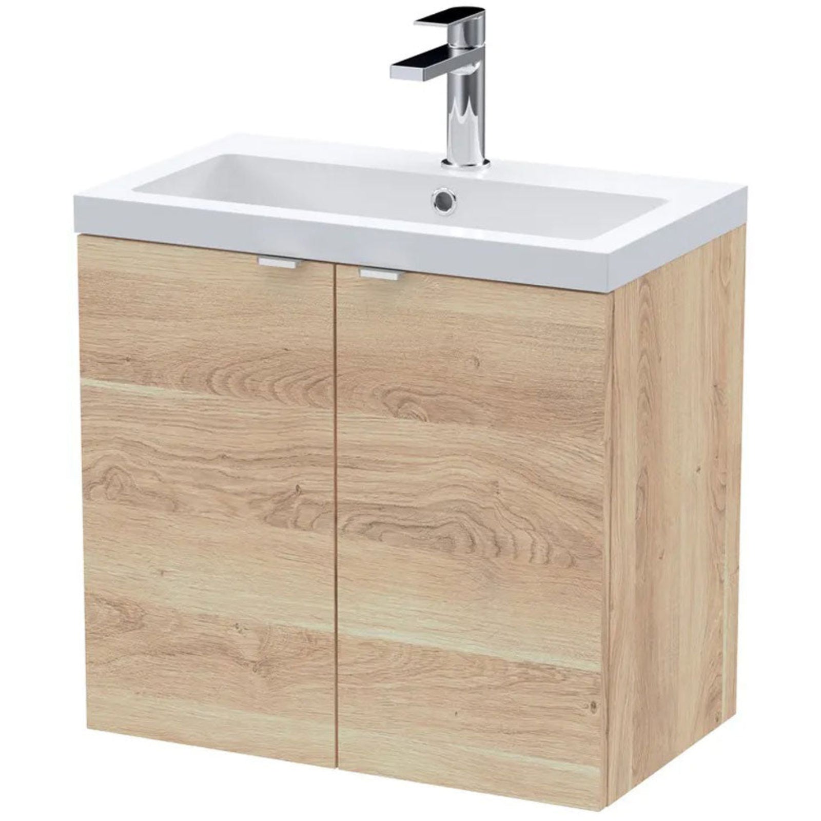 Hudson Reed Fusion 600mm Wall Hung Vanity Unit & Basin with Wall Cabinet Options