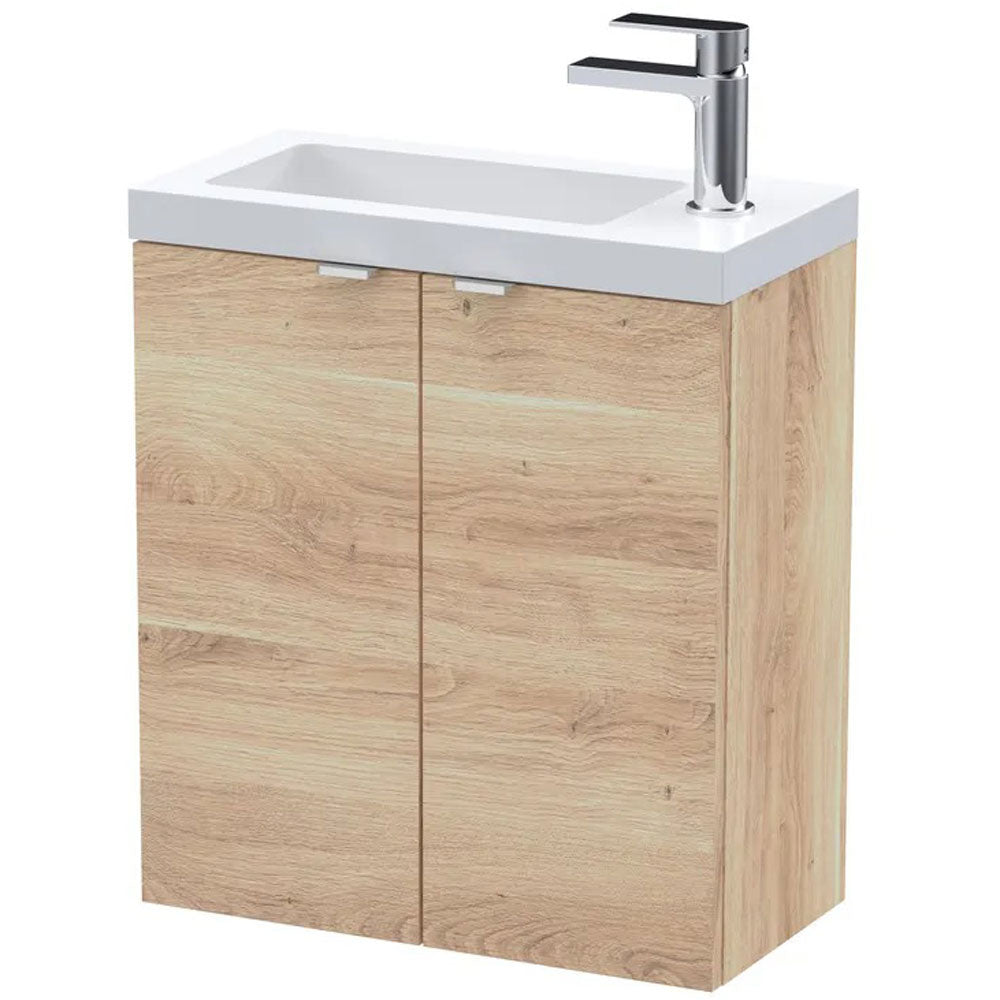 Hudson Reed Fusion 500mm Wall Hung 2-Door Vanity Unit and Basin