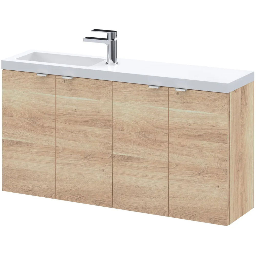 Hudson Reed Fusion 1000mm Basin and WC Combination Compact Unit with Cabinet
