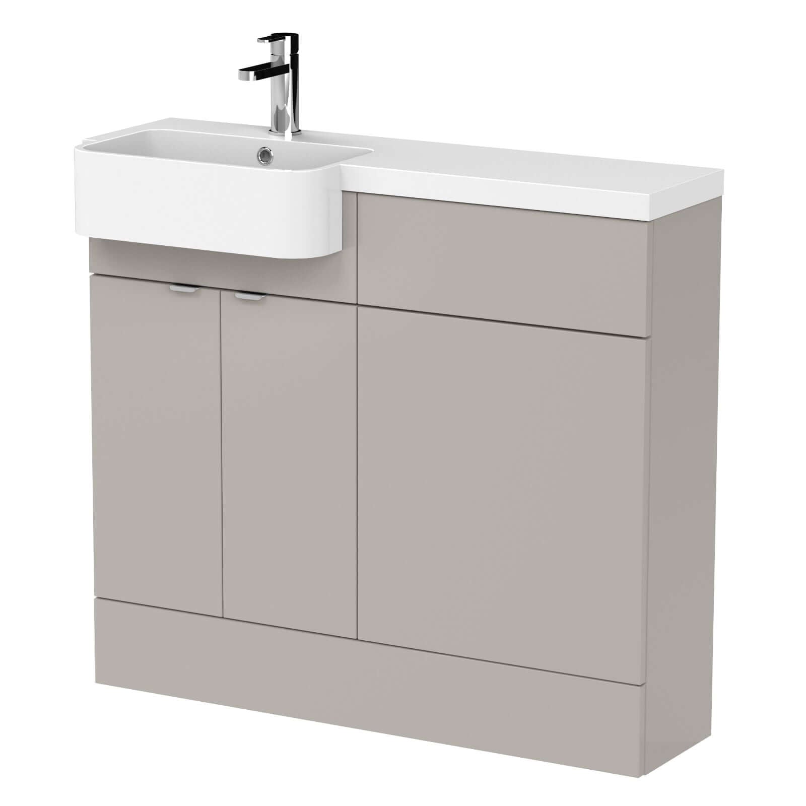 Hudson Reed Fusion Vanity & WC Combination Unit with Semi Recessed Basin