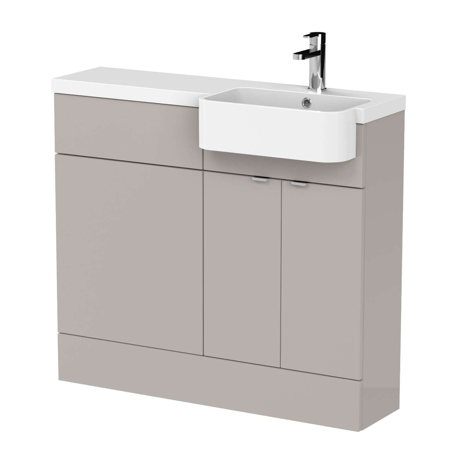 Hudson Reed Fusion Vanity & WC Combination Unit with Semi Recessed Basin