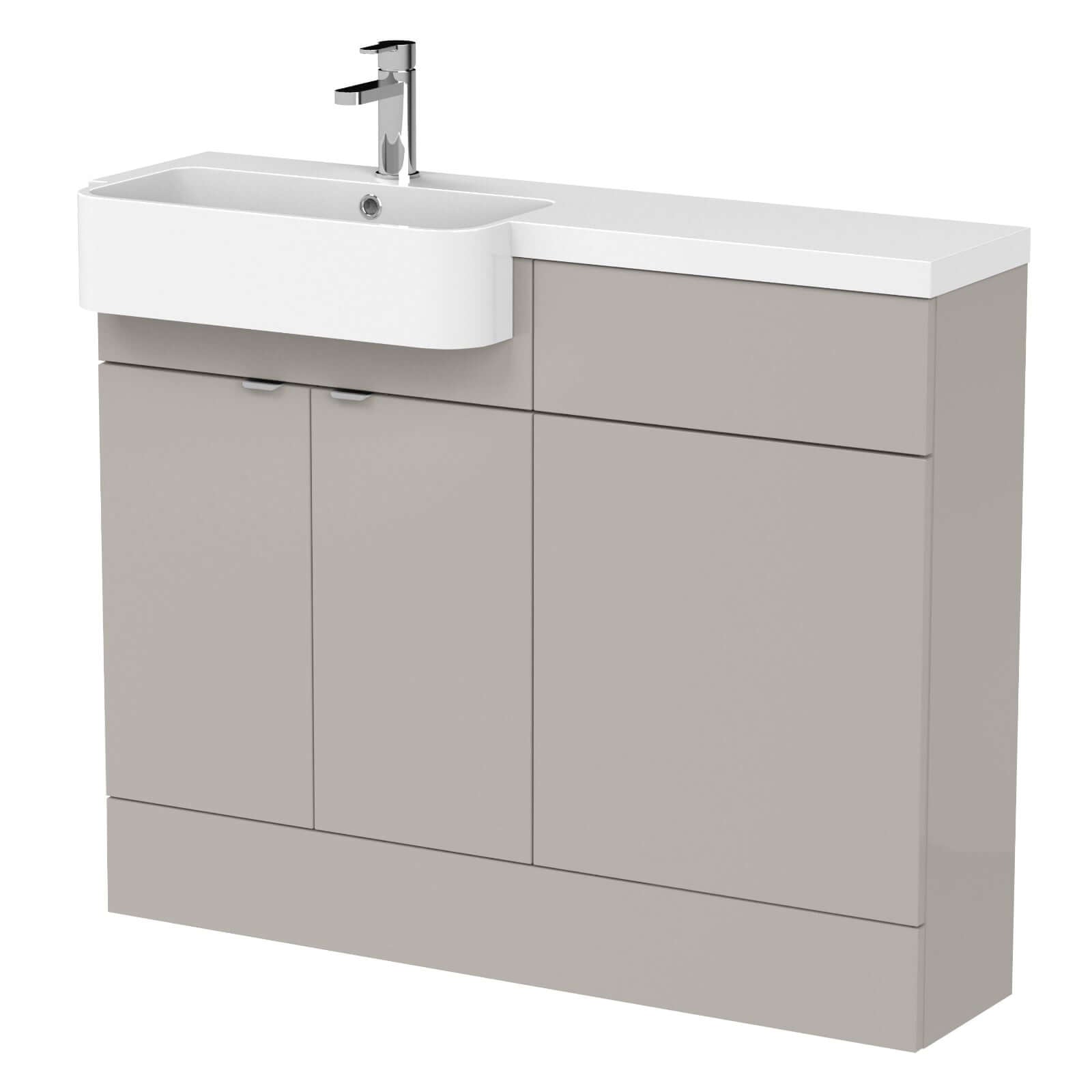 Hudson Reed Fusion Vanity & WC Combination Unit with Semi Recessed Basin