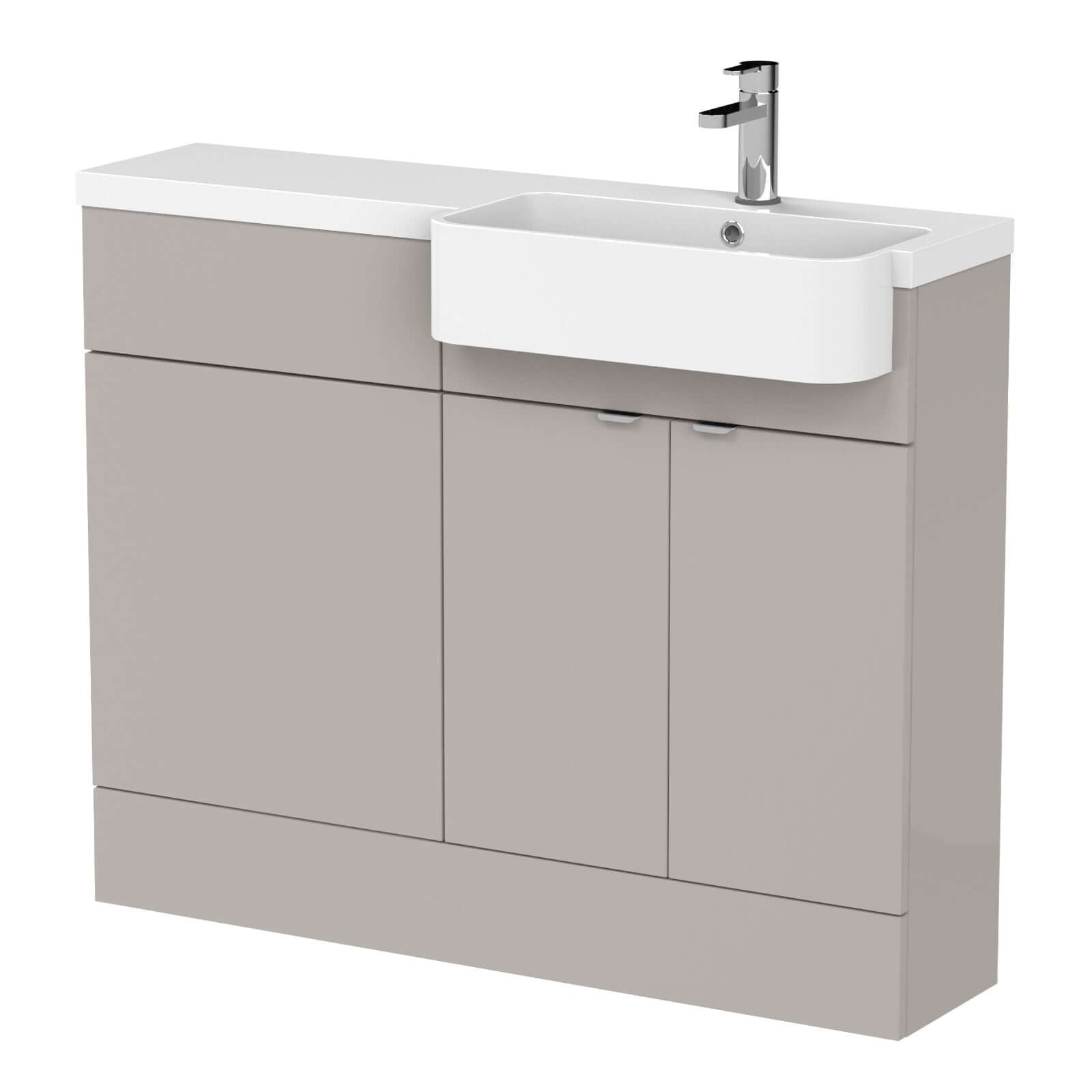Hudson Reed Fusion Vanity & WC Combination Unit with Semi Recessed Basin