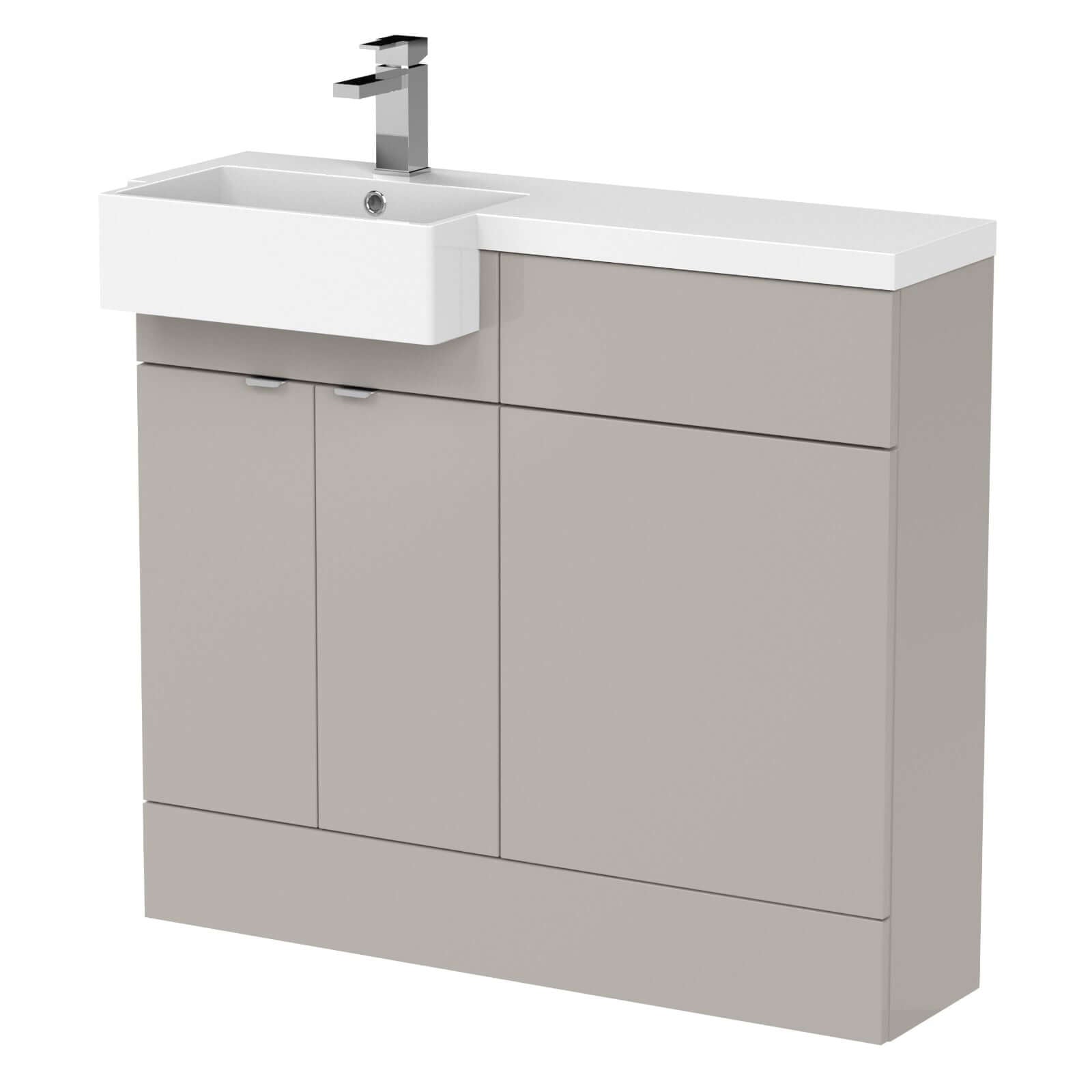 Hudson Reed Fusion Vanity & WC Combination Unit with Semi Recessed Basin