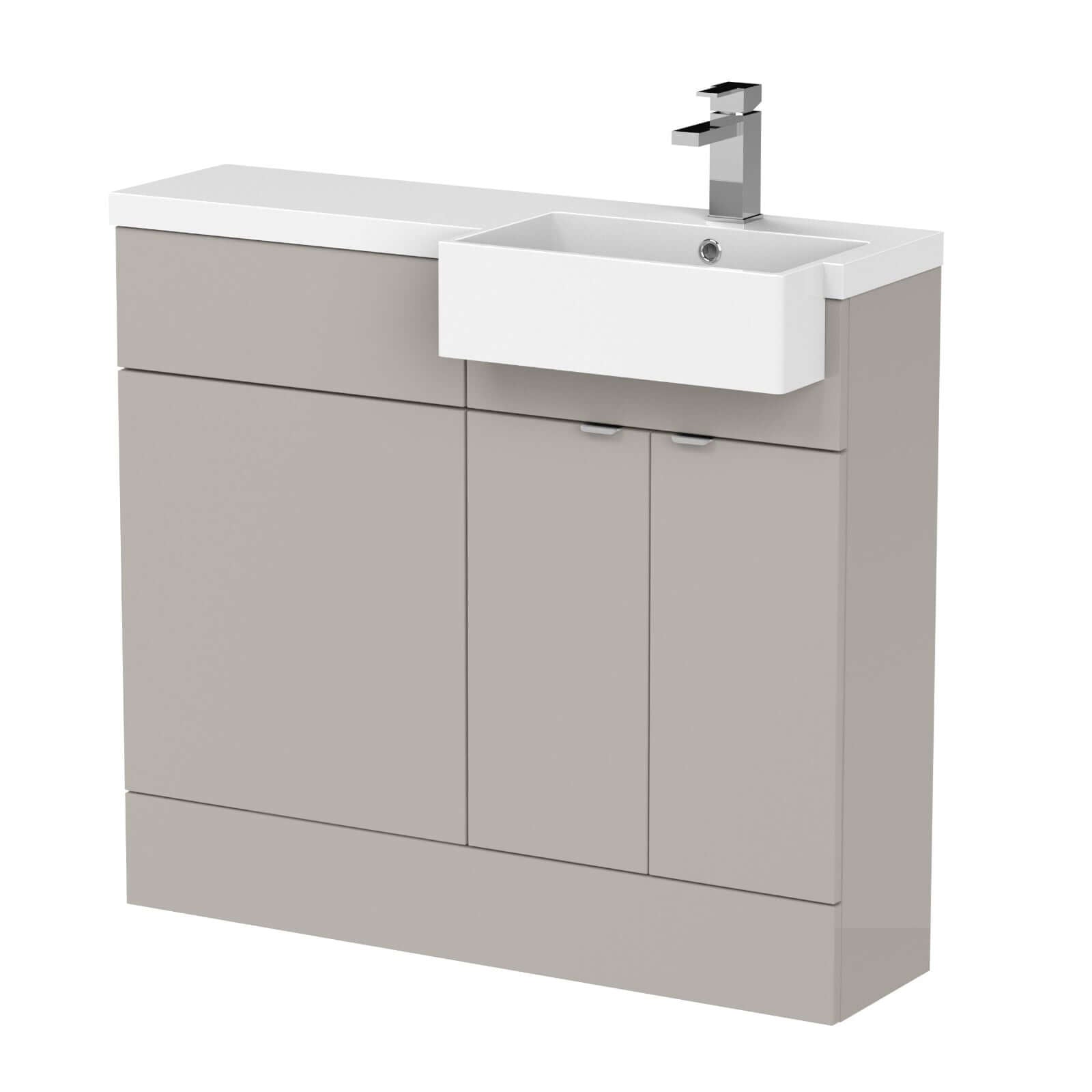 Hudson Reed Fusion Vanity & WC Combination Unit with Semi Recessed Basin