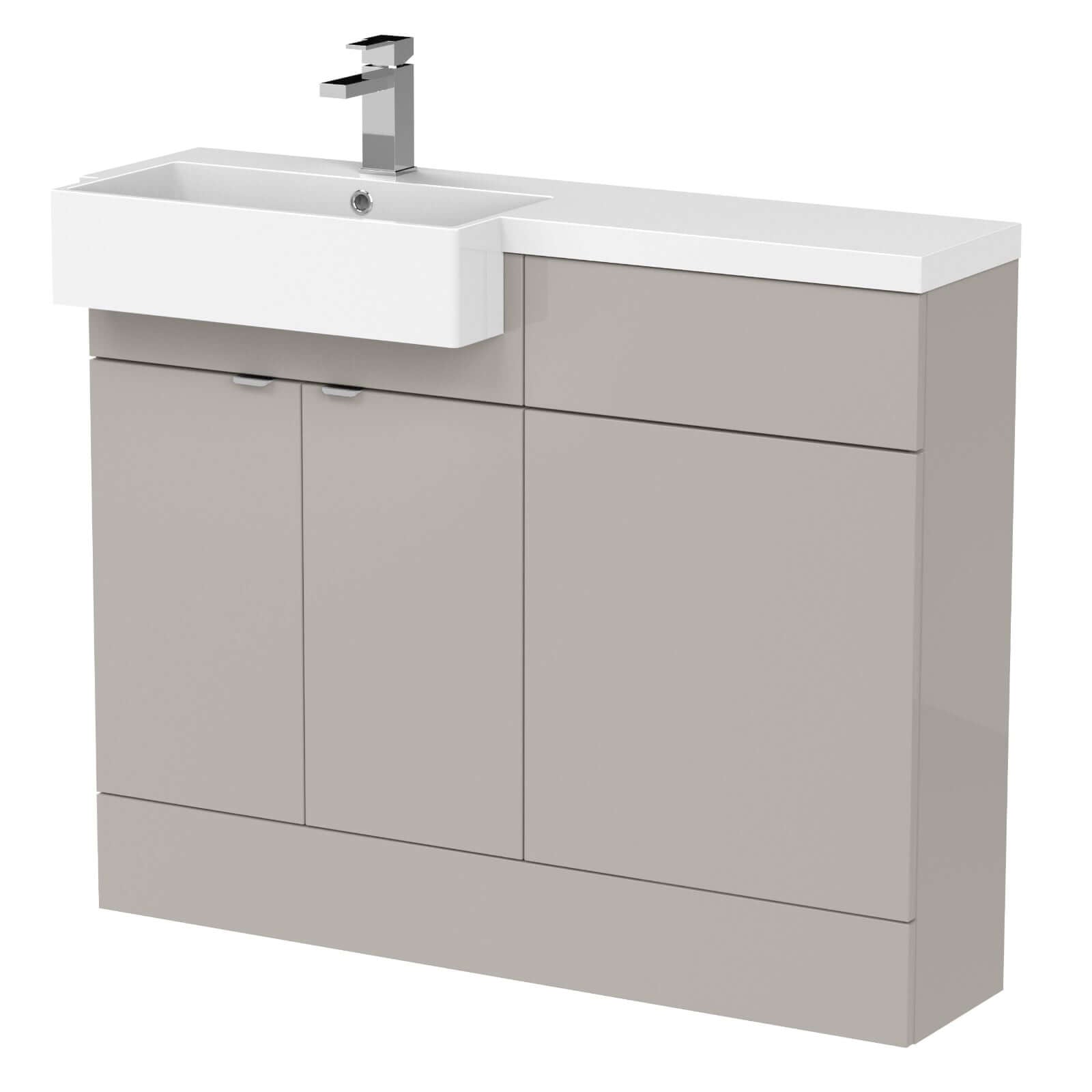 Hudson Reed Fusion Vanity & WC Combination Unit with Semi Recessed Basin