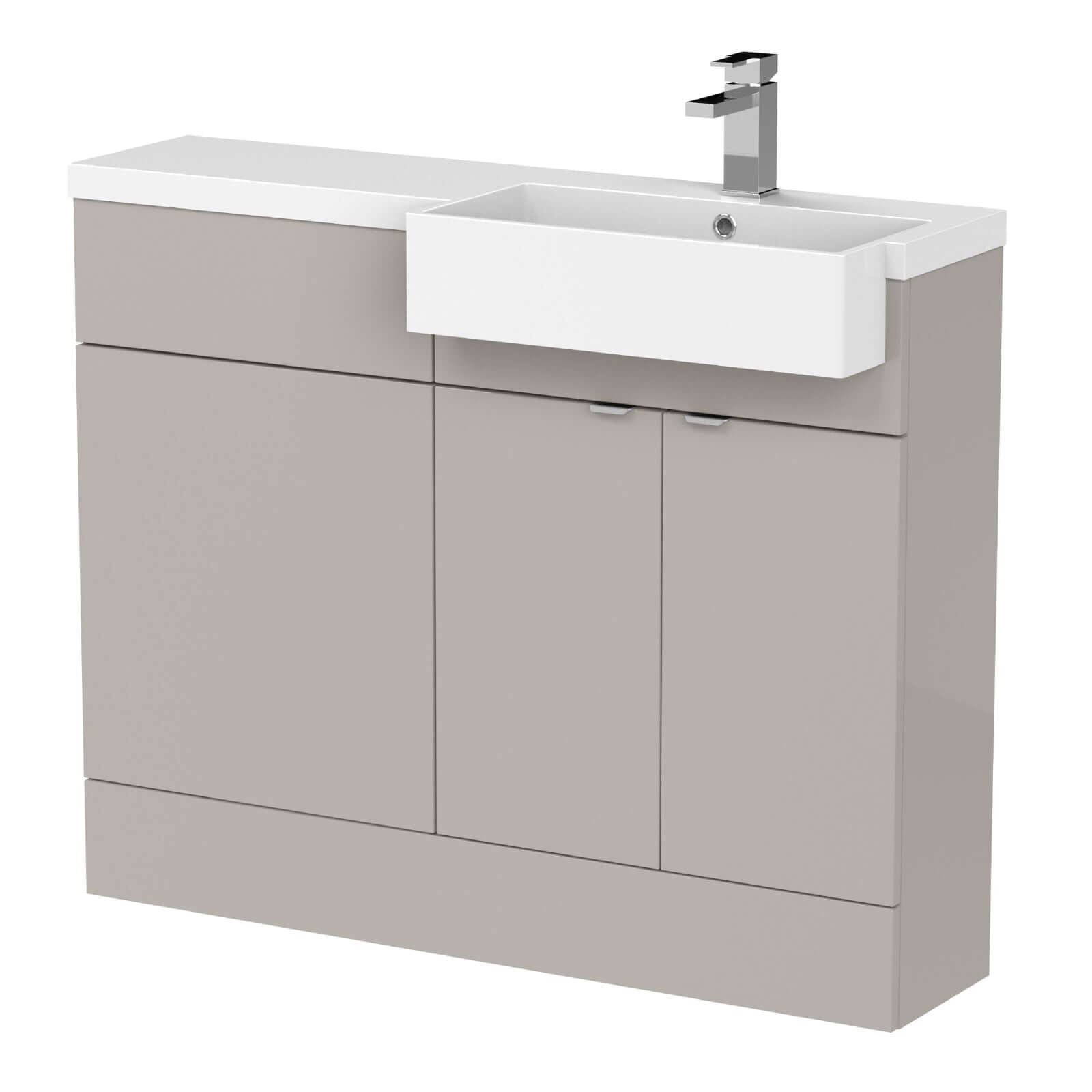 Hudson Reed Fusion Vanity & WC Combination Unit with Semi Recessed Basin