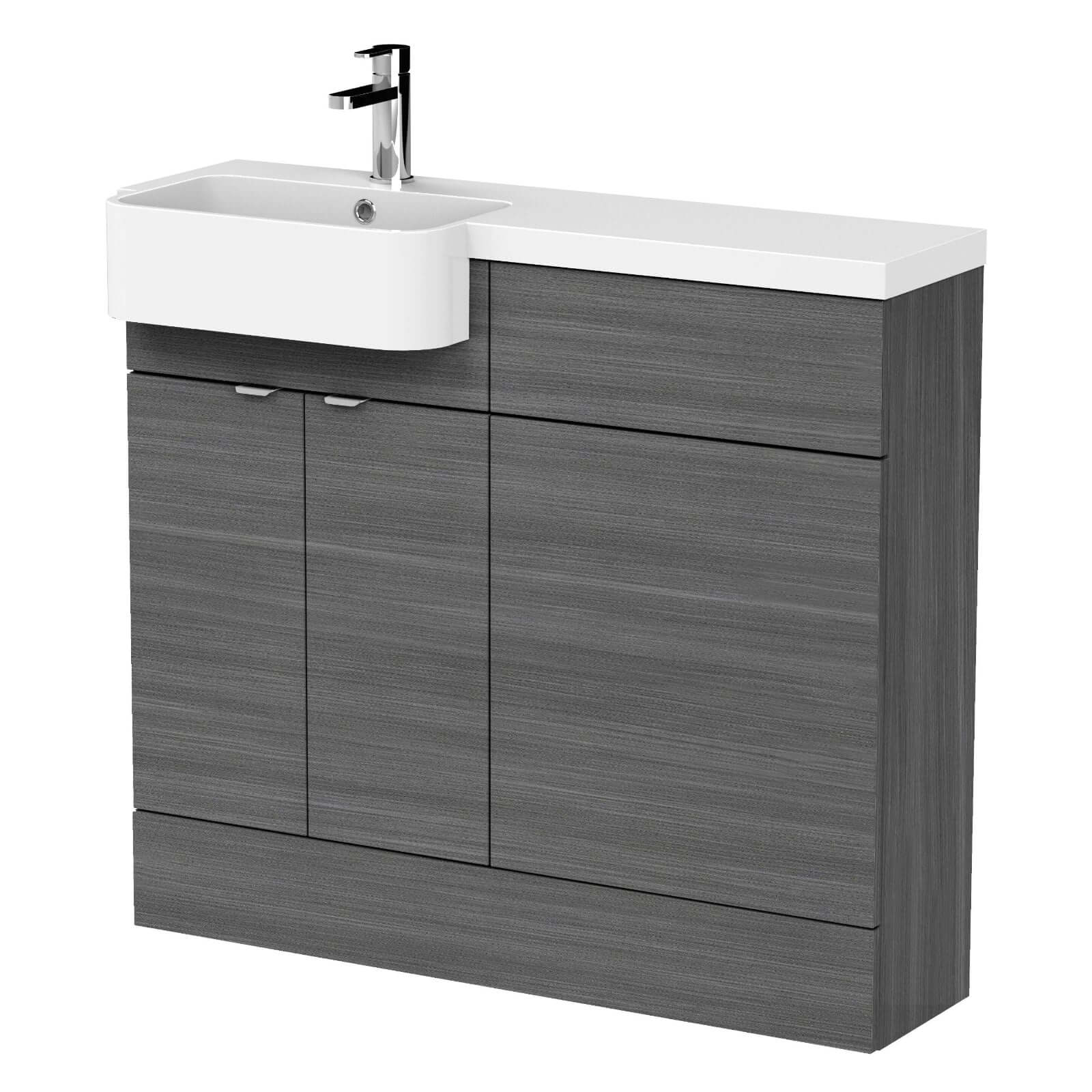 Hudson Reed Fusion Vanity & WC Combination Unit with Semi Recessed Basin