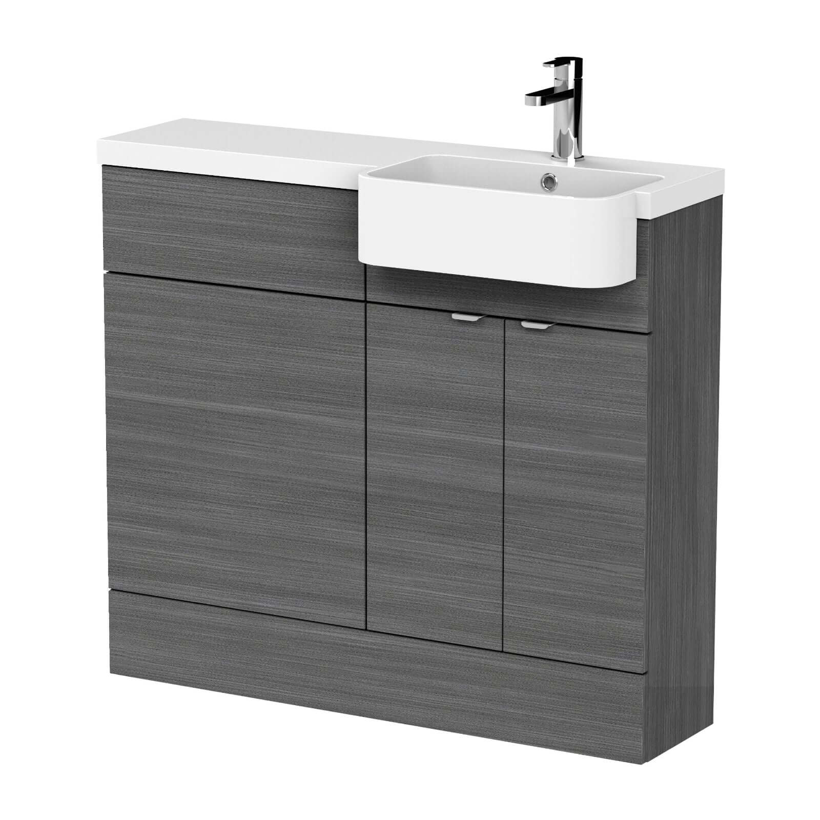 Hudson Reed Fusion Vanity & WC Combination Unit with Semi Recessed Basin