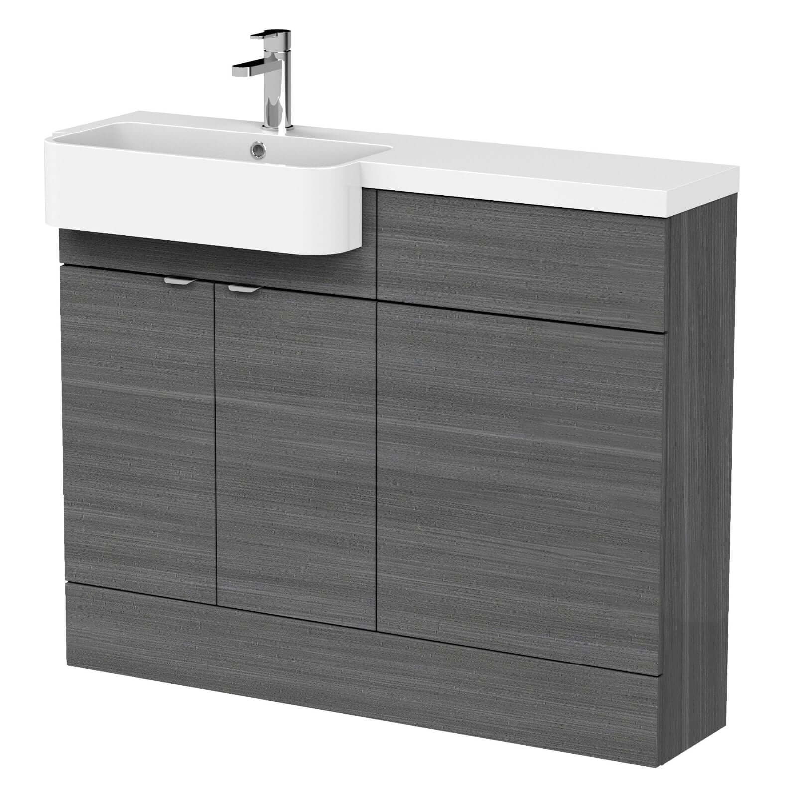 Hudson Reed Fusion Vanity & WC Combination Unit with Semi Recessed Basin