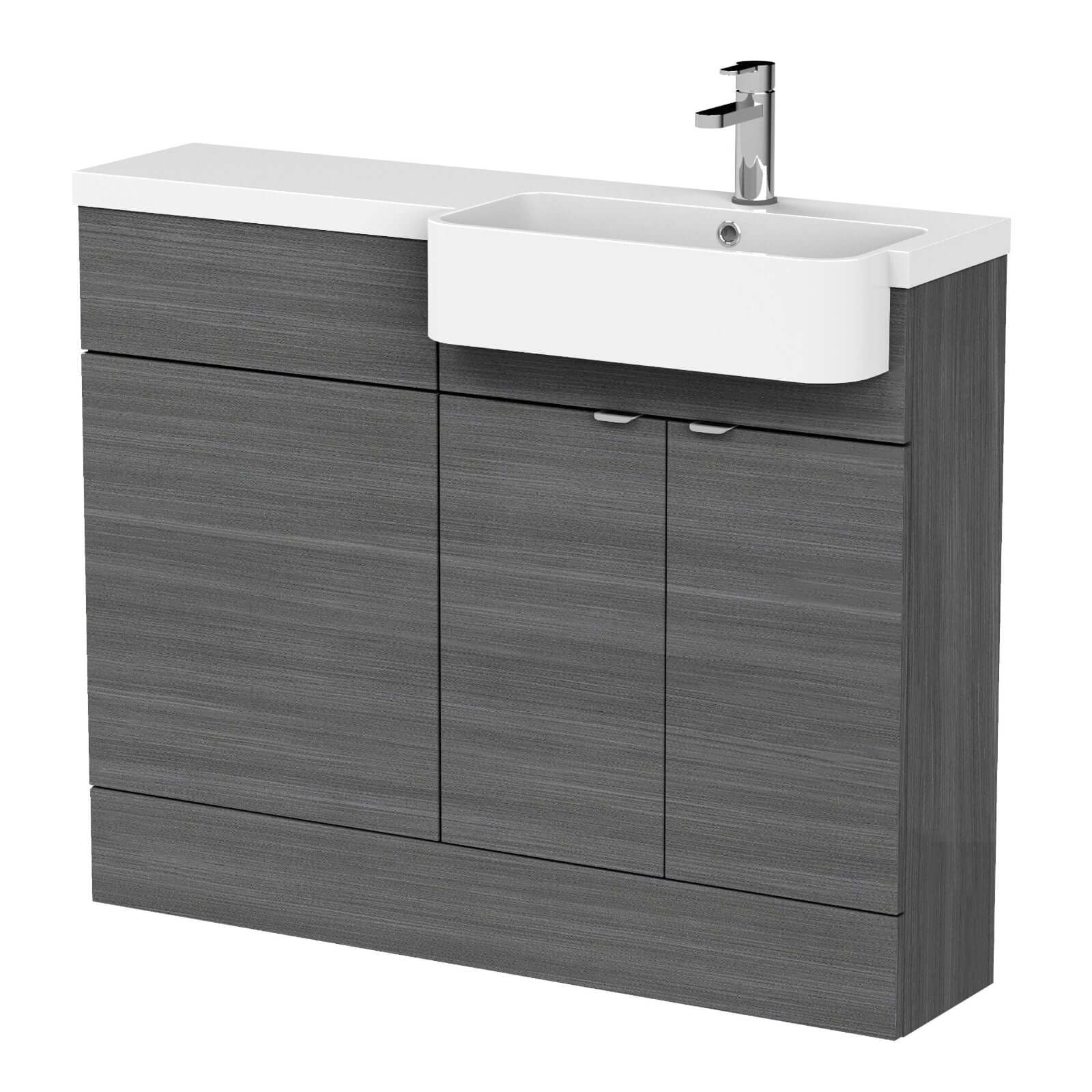 Hudson Reed Fusion Vanity & WC Combination Unit with Semi Recessed Basin