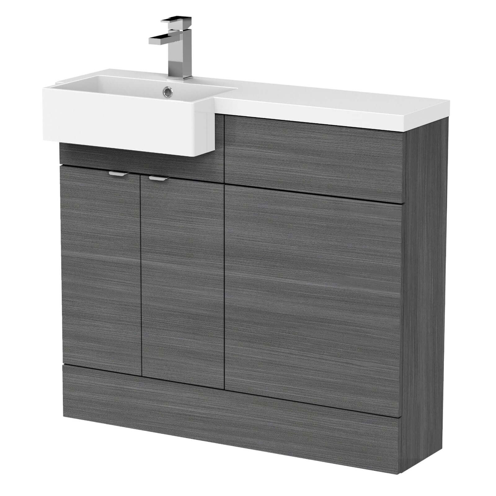 Hudson Reed Fusion Vanity & WC Combination Unit with Semi Recessed Basin