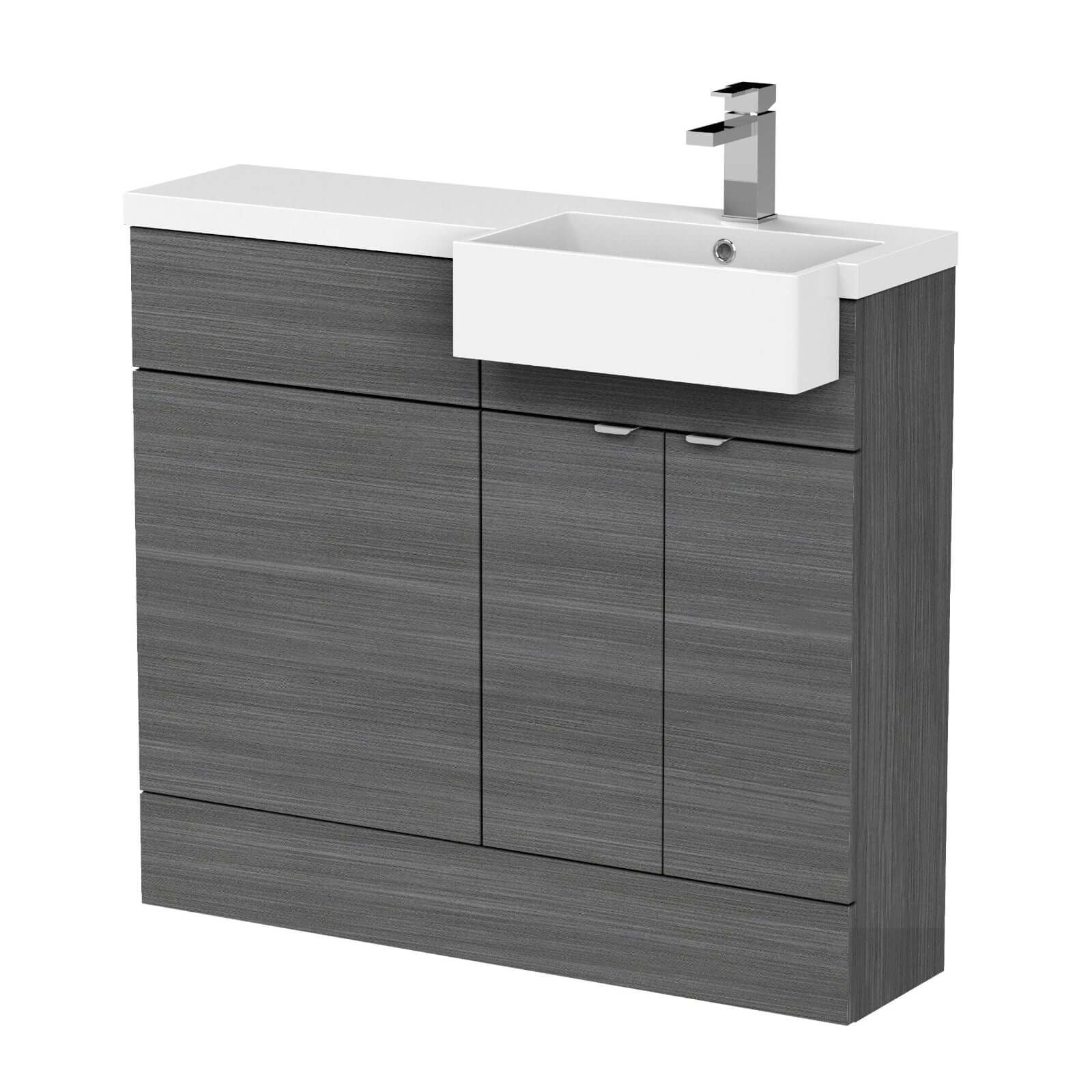 Hudson Reed Fusion Vanity & WC Combination Unit with Semi Recessed Basin