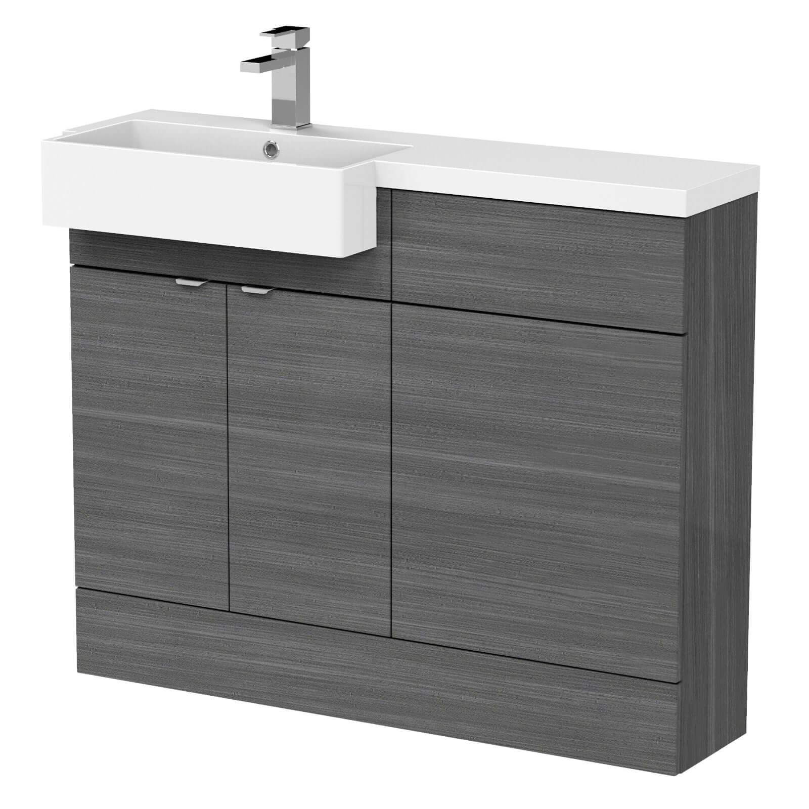 Hudson Reed Fusion Vanity & WC Combination Unit with Semi Recessed Basin