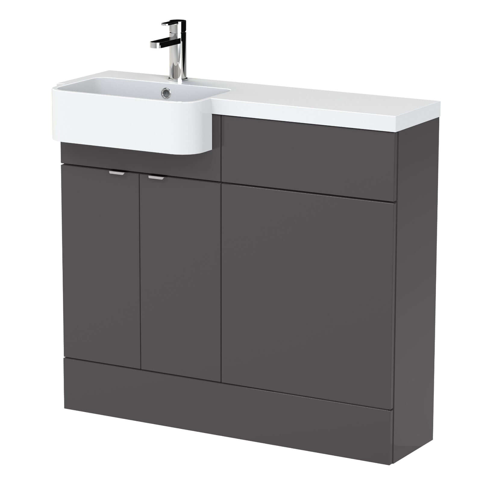 Hudson Reed Fusion Vanity & WC Combination Unit with Semi Recessed Basin