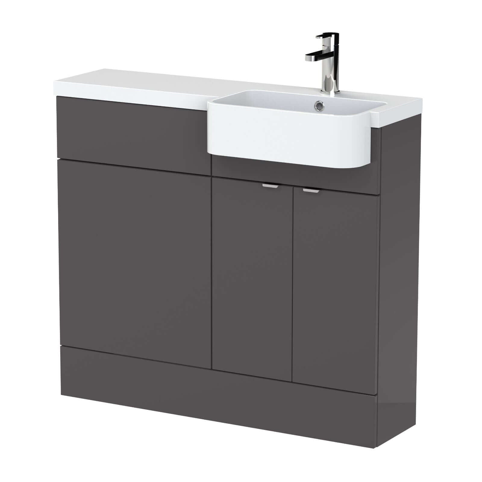 Hudson Reed Fusion Vanity & WC Combination Unit with Semi Recessed Basin