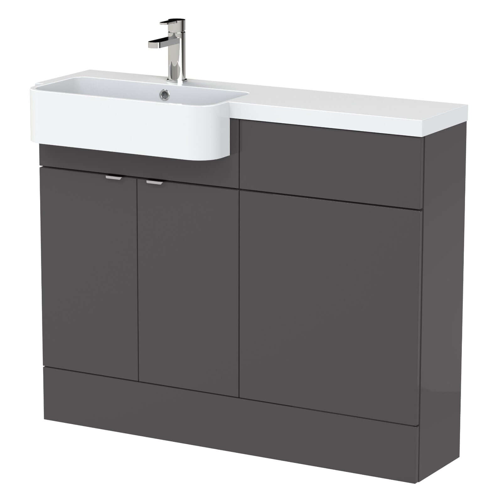 Hudson Reed Fusion Vanity & WC Combination Unit with Semi Recessed Basin