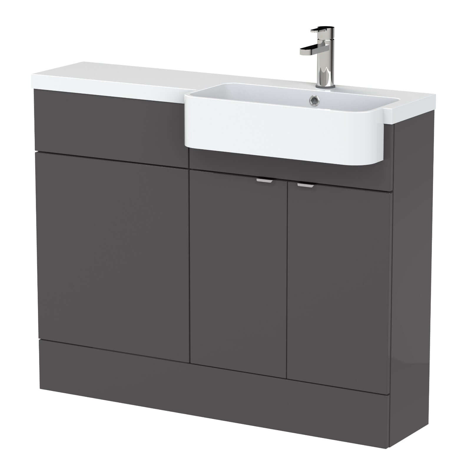 Hudson Reed Fusion Vanity & WC Combination Unit with Semi Recessed Basin
