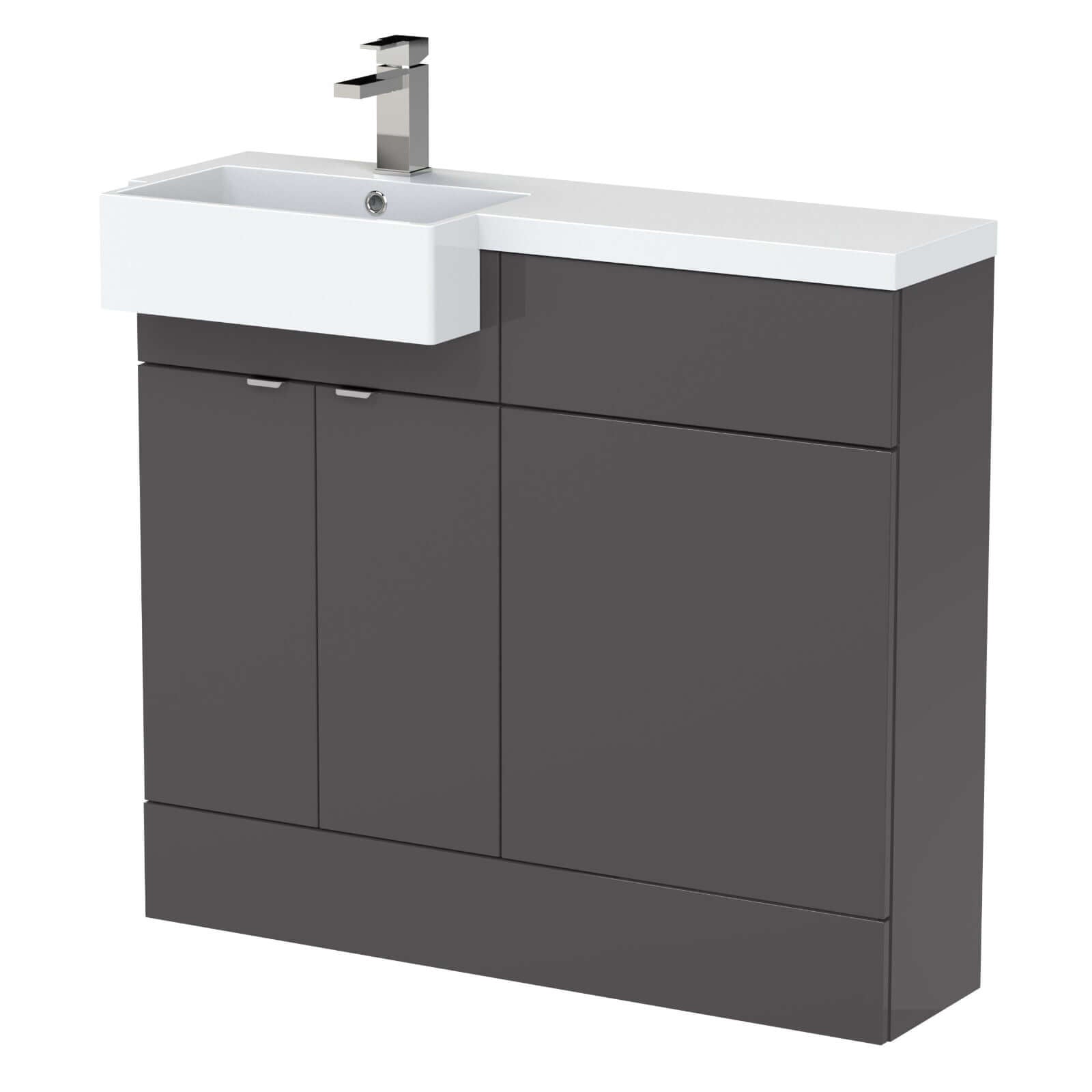 Hudson Reed Fusion Vanity & WC Combination Unit with Semi Recessed Basin
