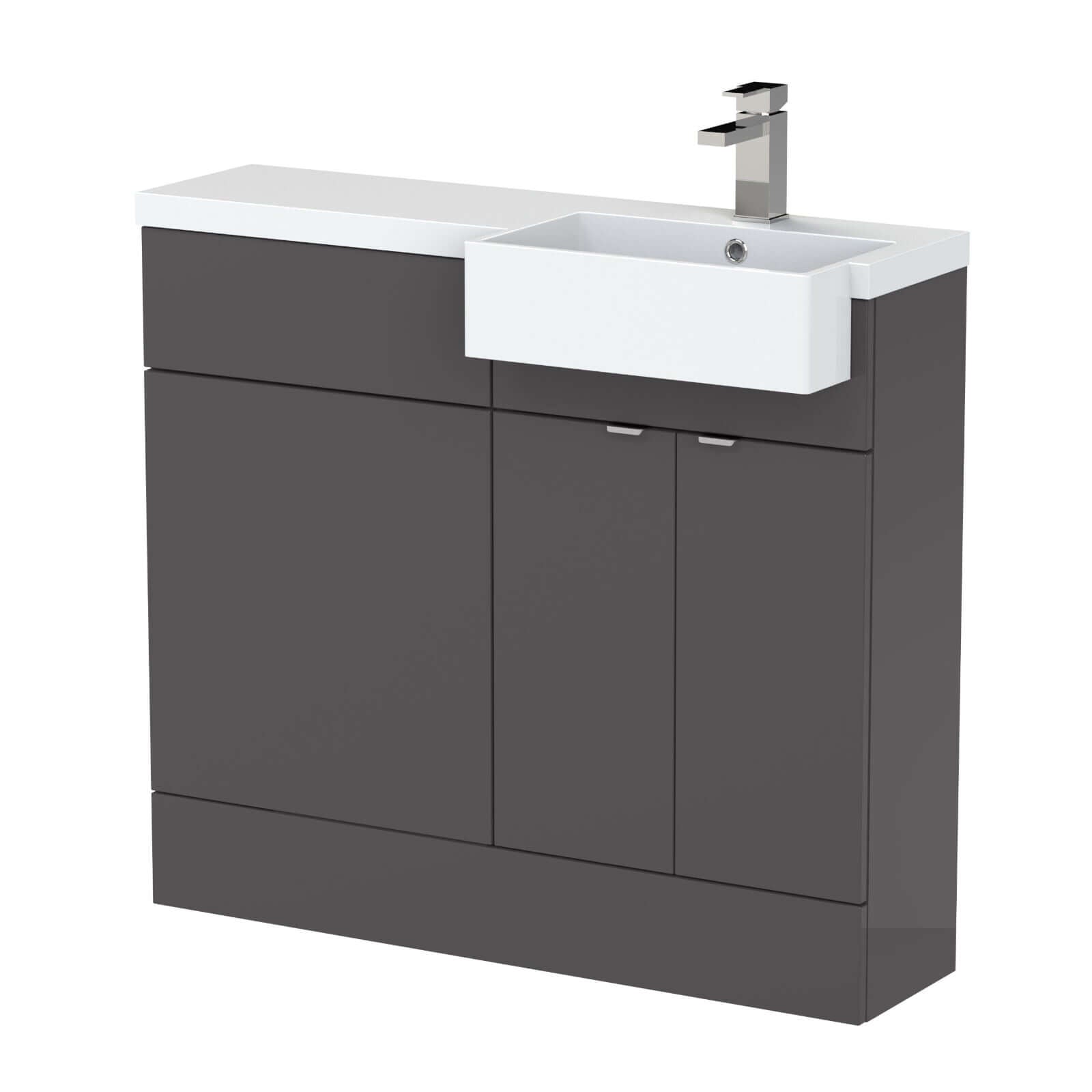 Hudson Reed Fusion Vanity & WC Combination Unit with Semi Recessed Basin