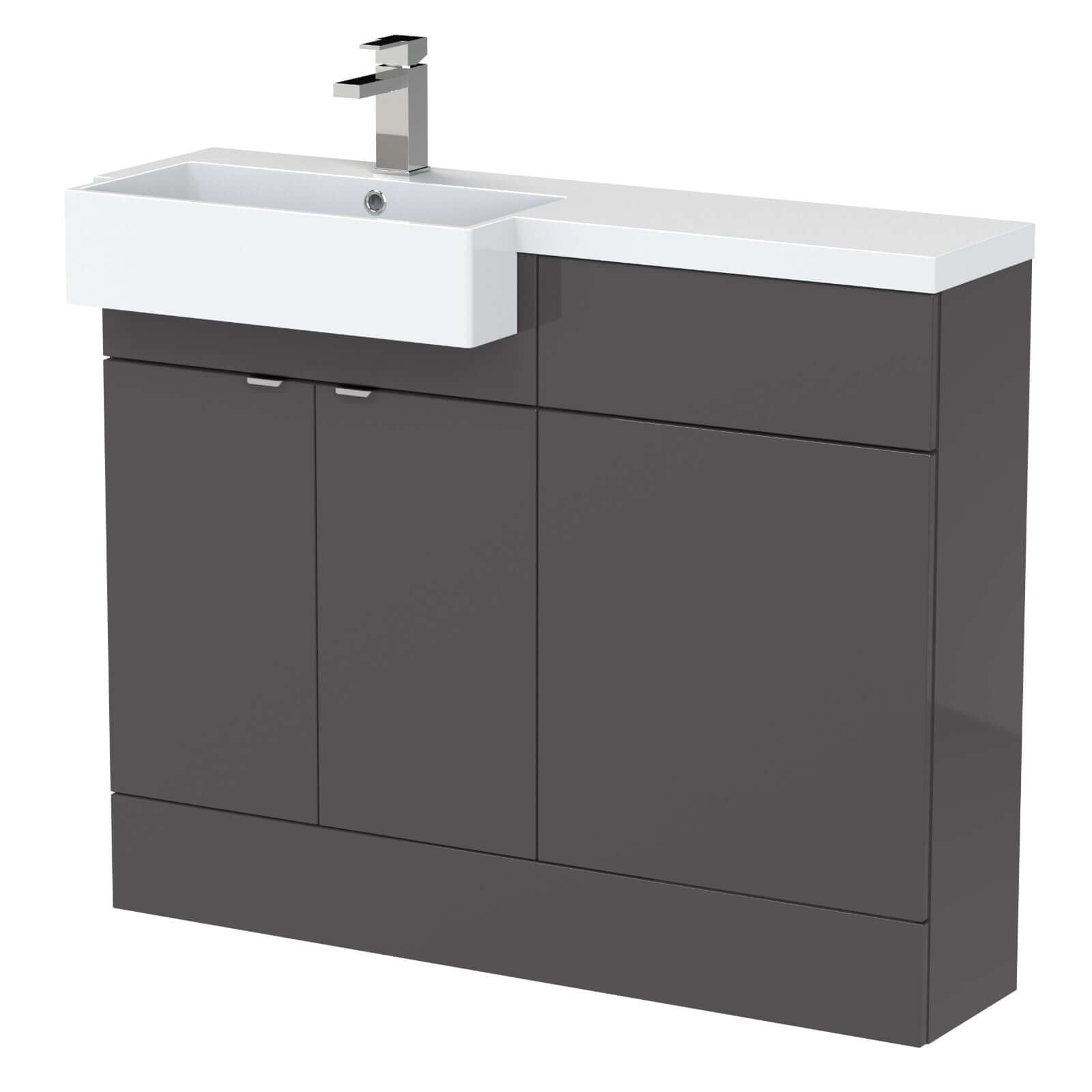 Hudson Reed Fusion Vanity & WC Combination Unit with Semi Recessed Basin