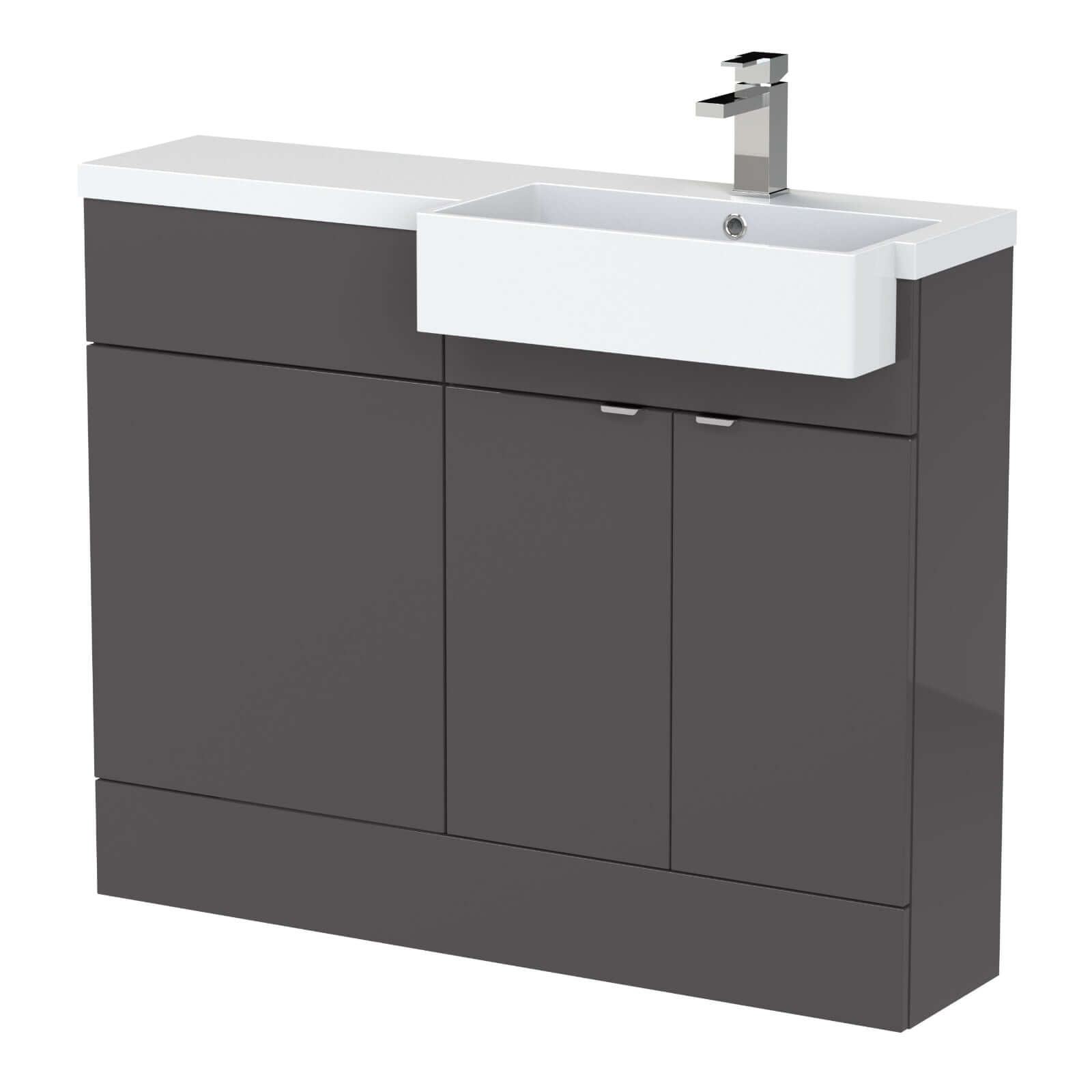 Hudson Reed Fusion Vanity & WC Combination Unit with Semi Recessed Basin