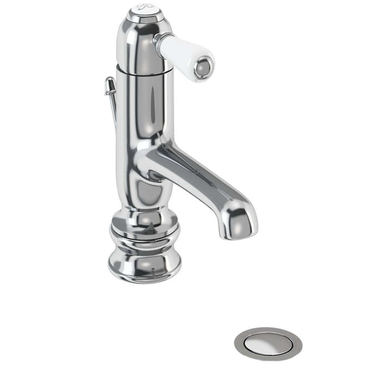 Burlington Chelsea Chrome Regent Straight Basin Mono Tap with Pop-up Waste