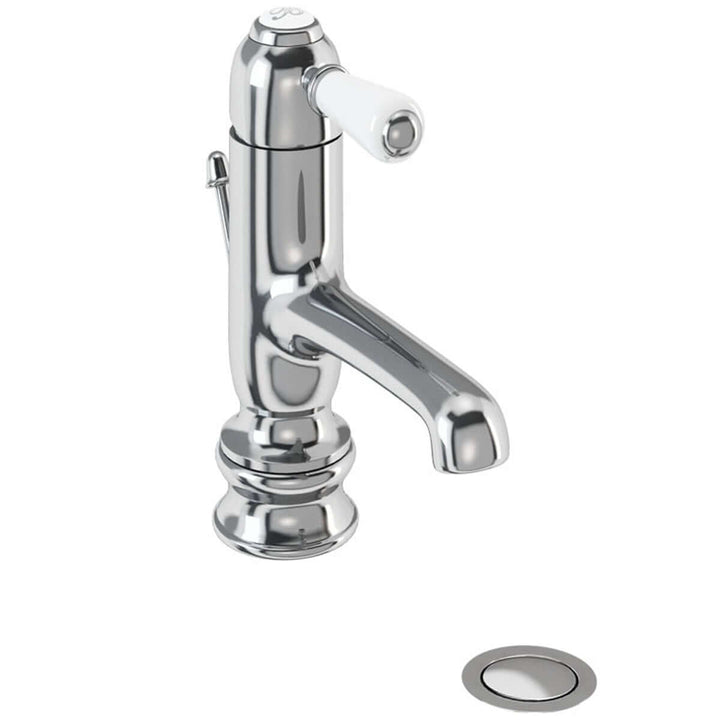 Burlington Chelsea Chrome Regent Straight Basin Mono Tap with Pop-up Waste