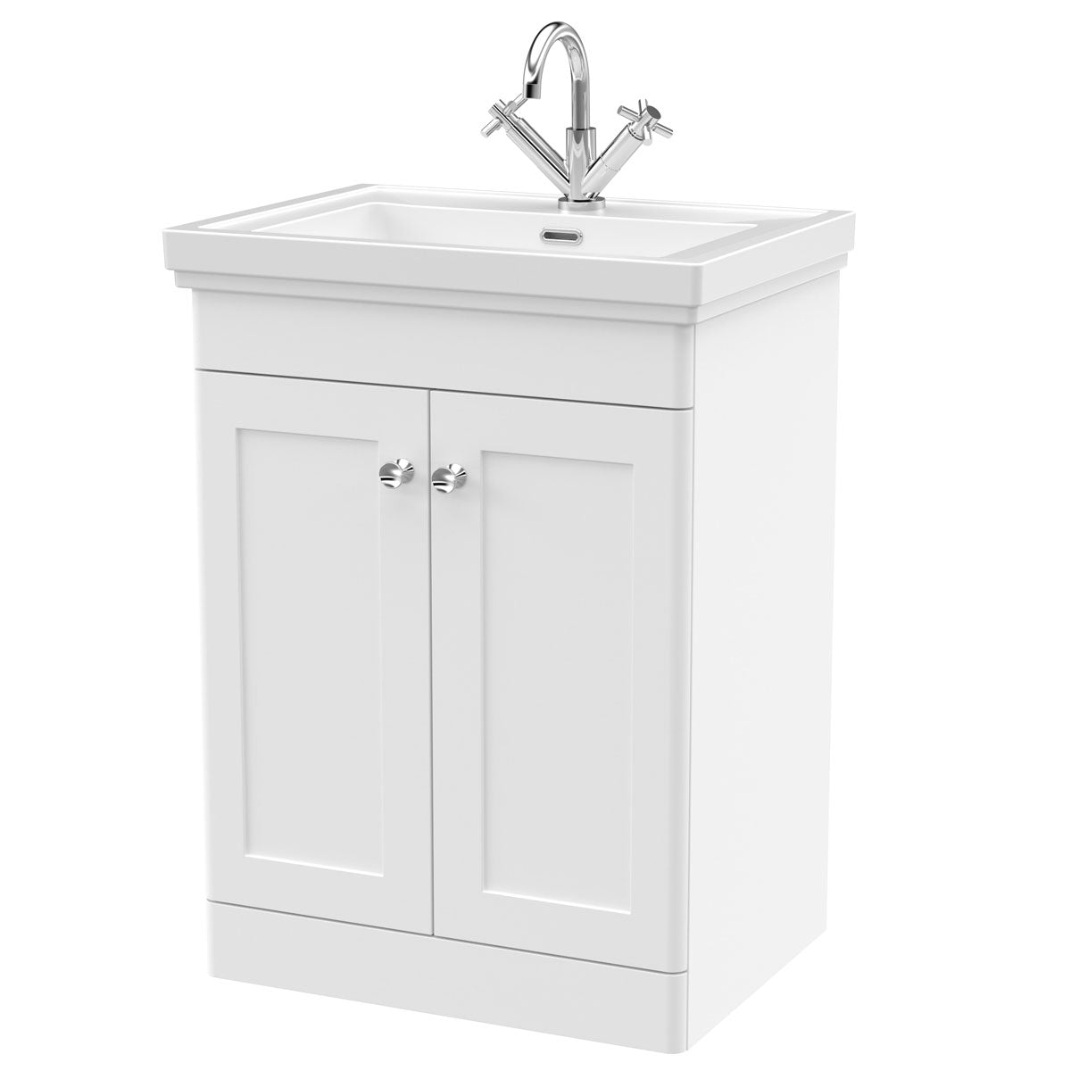 Nuie Classique 600 Floor Standing 2-Door Vanity Unit with 1TH Basin