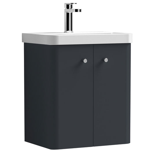 Nuie Core 500mm Wall Hung 2-Door Vanity Unit & Basin