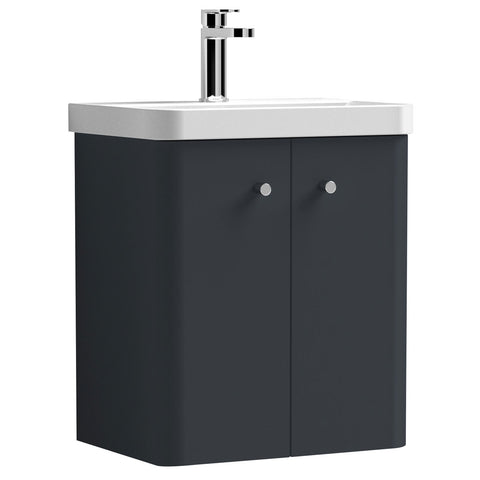 Nuie Core 500mm Wall Hung 2-Door Vanity Unit & Basin