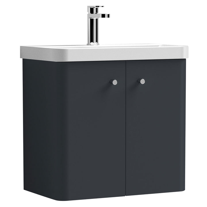 Nuie Core 600mm Wall Hung 2-Door Vanity Unit & Basin with Gloss, Matte, and Satin Finishes