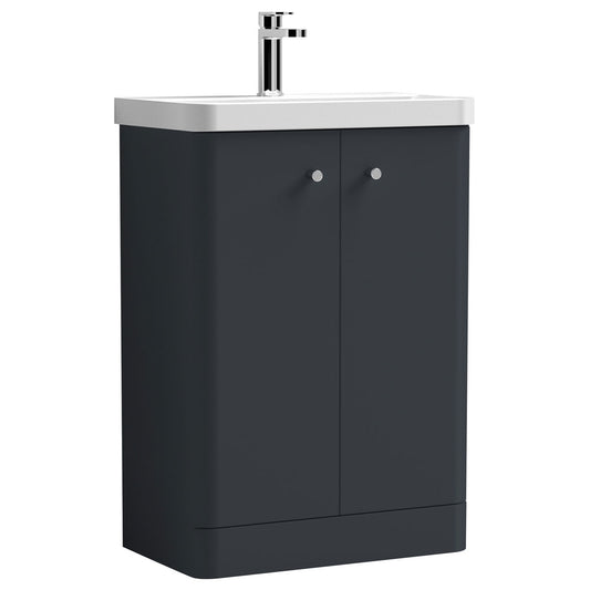 Nuie Core 600mm Floor Standing 2-Door Vanity Unit & Basin