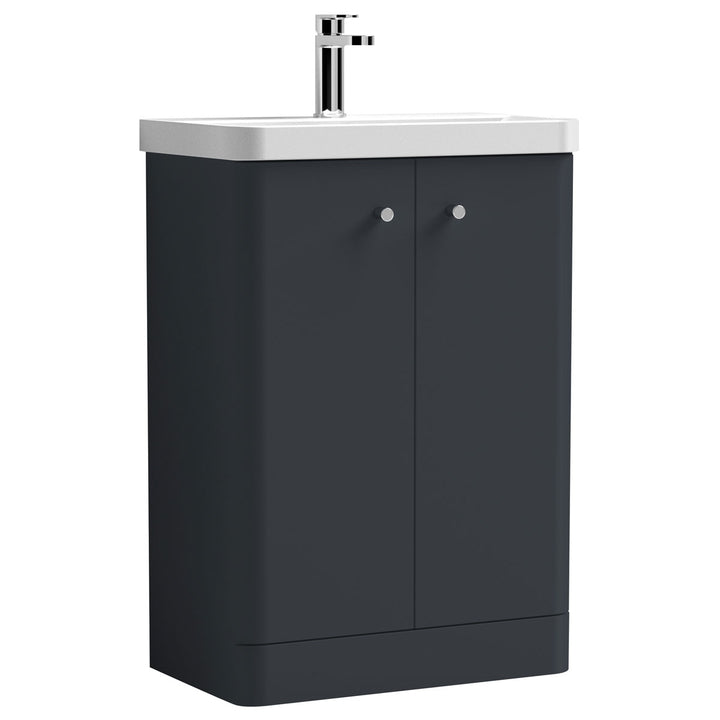 Nuie Core 600mm Floor Standing 2-Door Vanity Unit & Basin