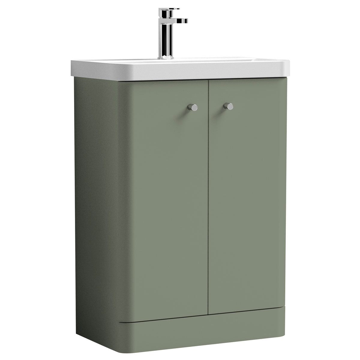 Nuie Core 600mm Floor Standing 2-Door Vanity Unit & Basin
