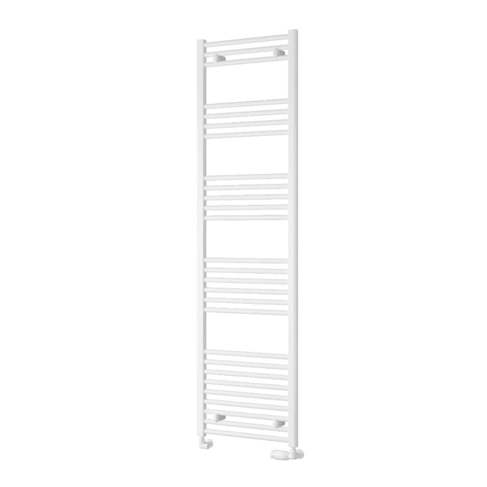 Reina Capo Flat Mild Steel Wall Mounted Heated Towel Rail Radiator White