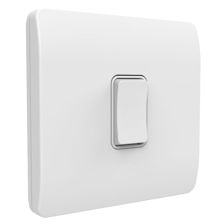 Culina Kinetic Matt White Surround For 1 Gang Slim Grid On Off Switch IP20