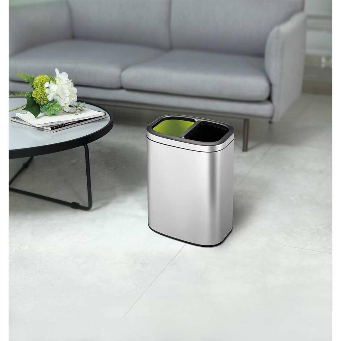 EKO Oli-Cube 5L+5L Open Top Dual Recycling Bin