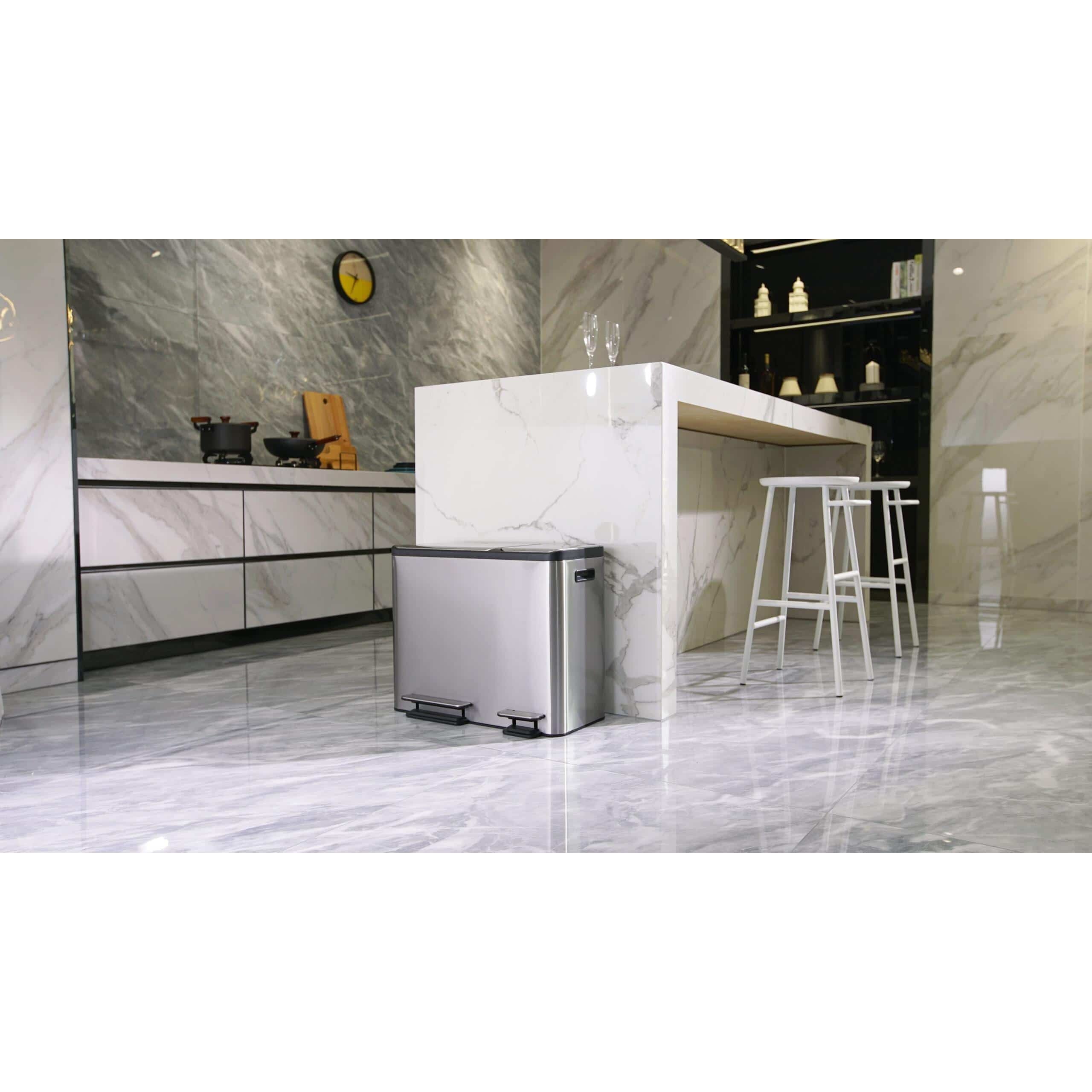 EKO Ecocasa 15L+15L+15L Tri Recycling Stay Open Kitchen Pedal Bin