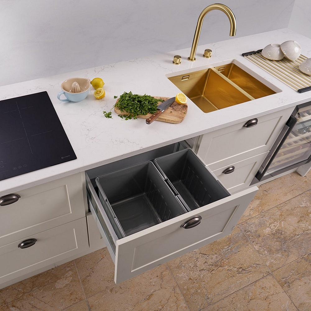 Caple In-Drawer 31L Dual Kitchen Waste Bin for 600mm Drawers