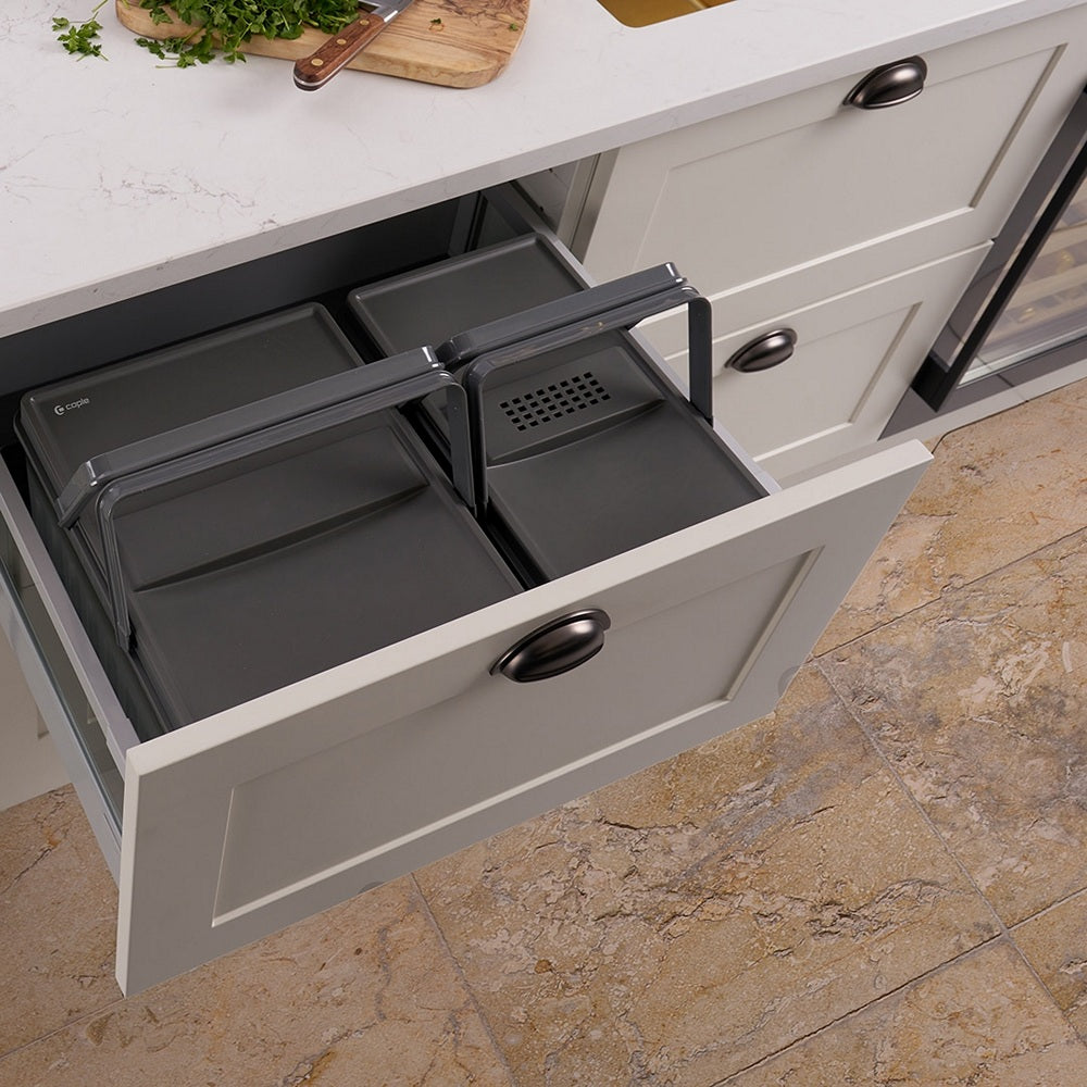 Caple In-Drawer 31L Dual Kitchen Waste Bin for 600mm Drawers