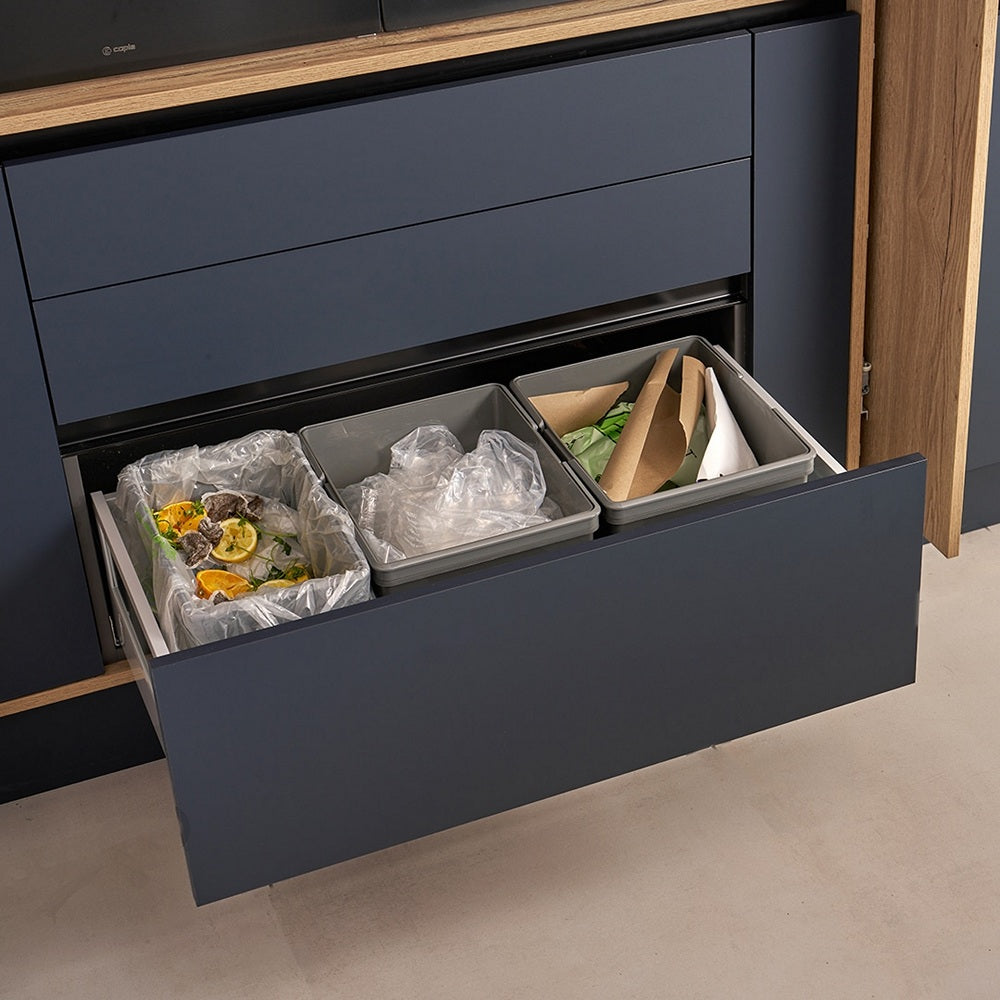 Caple In-Drawer 49L Triple Kitchen Waste Bin for 900mm Drawers