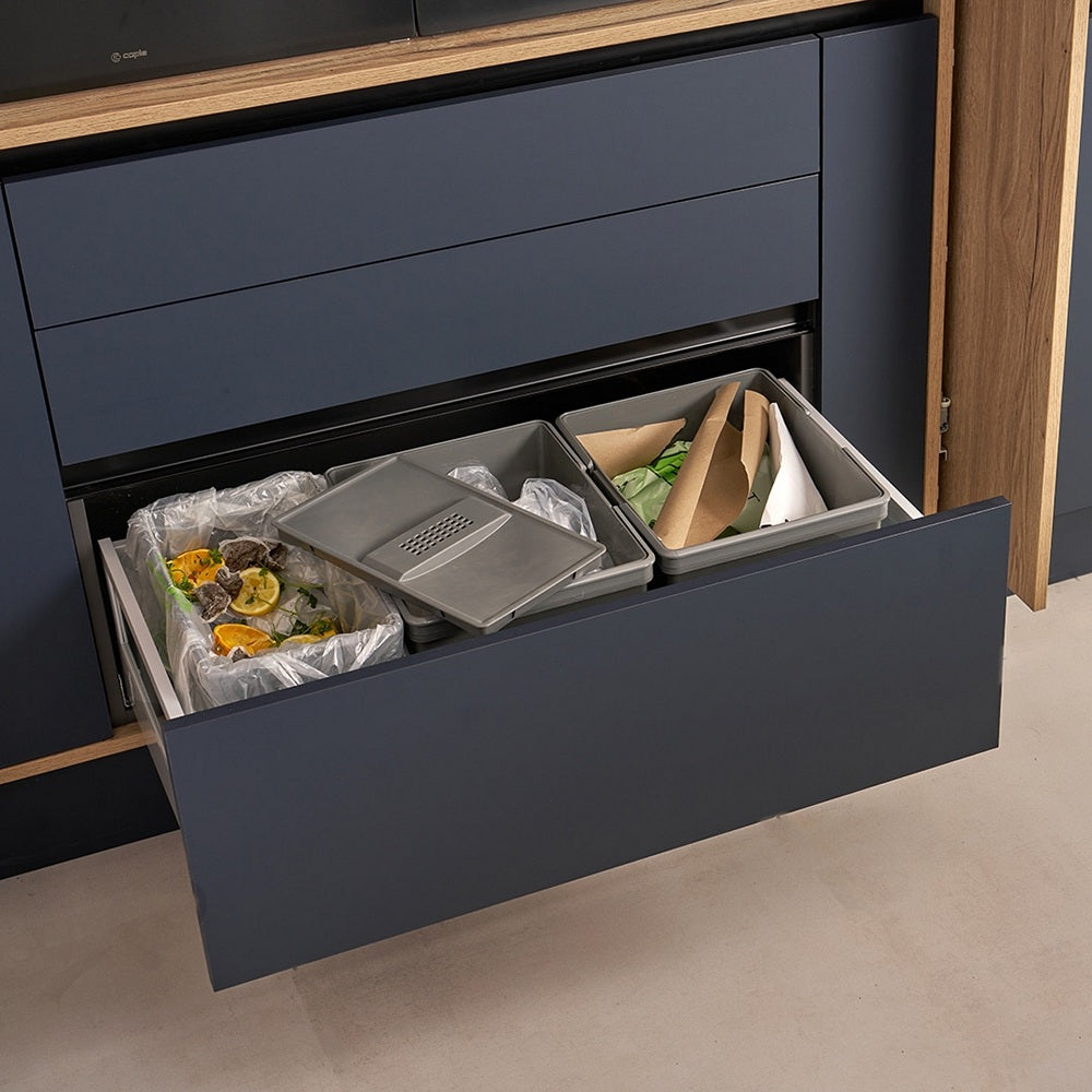 Caple In-Drawer 49L Triple Kitchen Waste Bin for 900mm Drawers