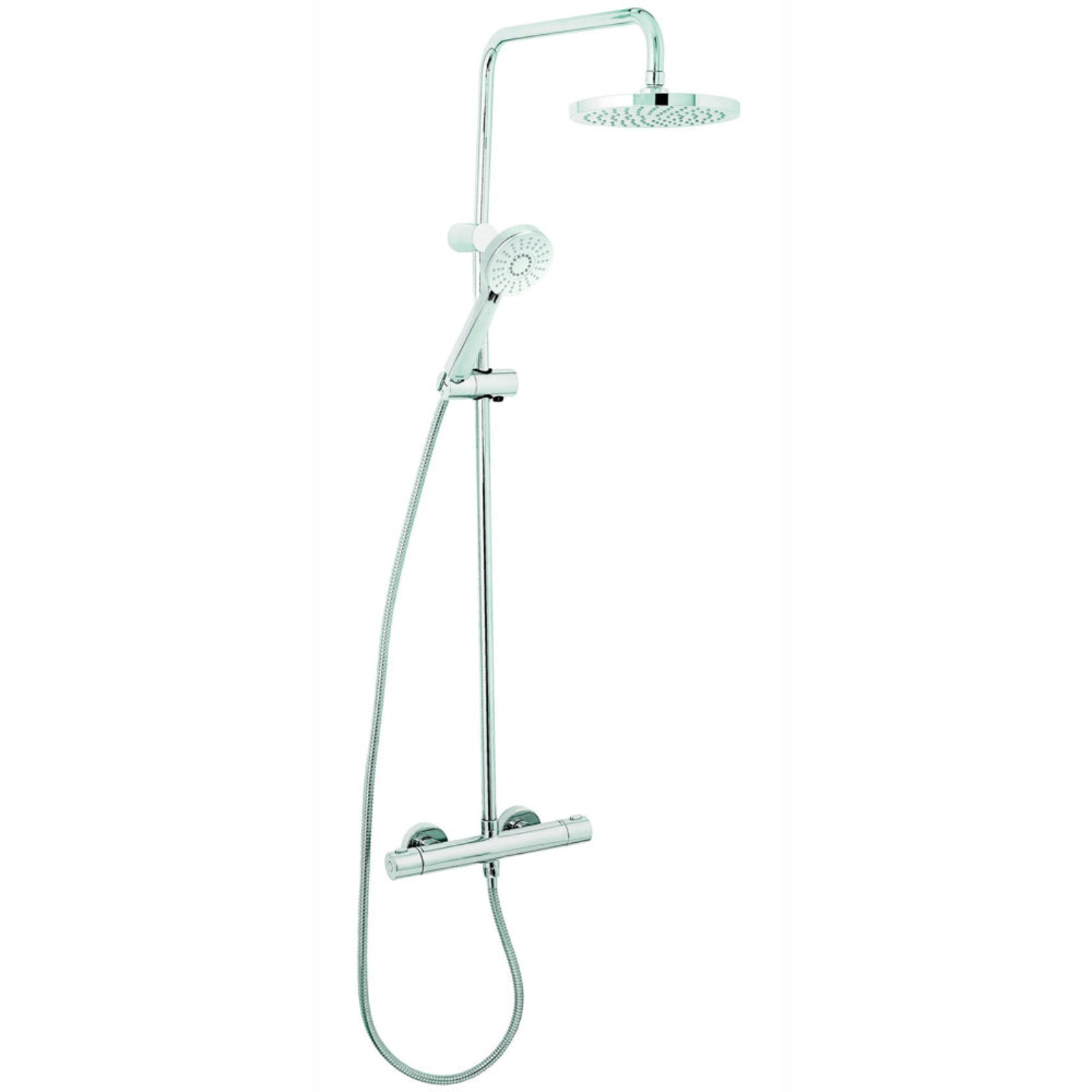 Deva Dynamic Chrome Bar Shower Valve With 1 Function Minimalist Rigid Riser Kit DCTSDEF